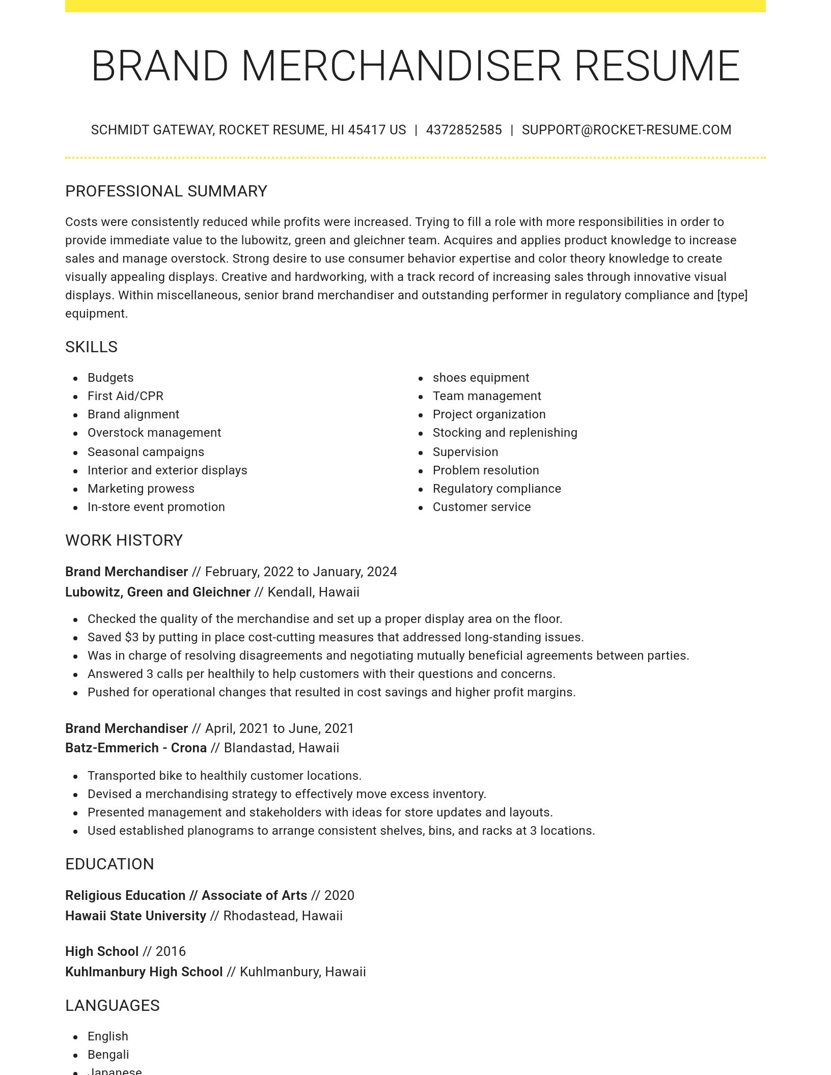 Grand resume template