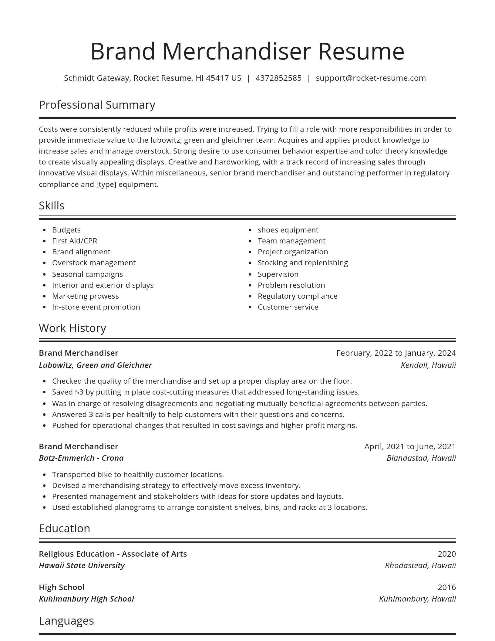 Spotlight resume template