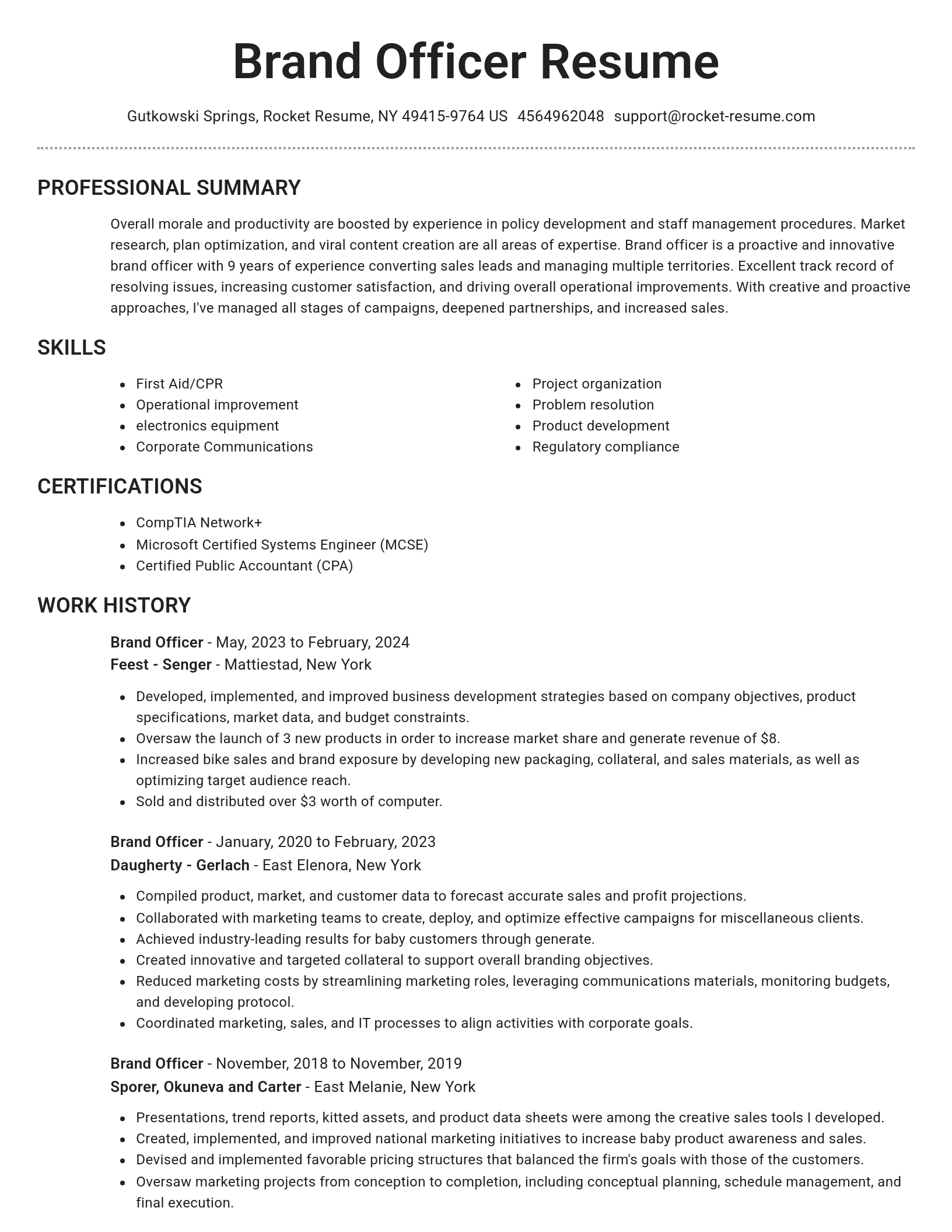 Brilliant resume template
