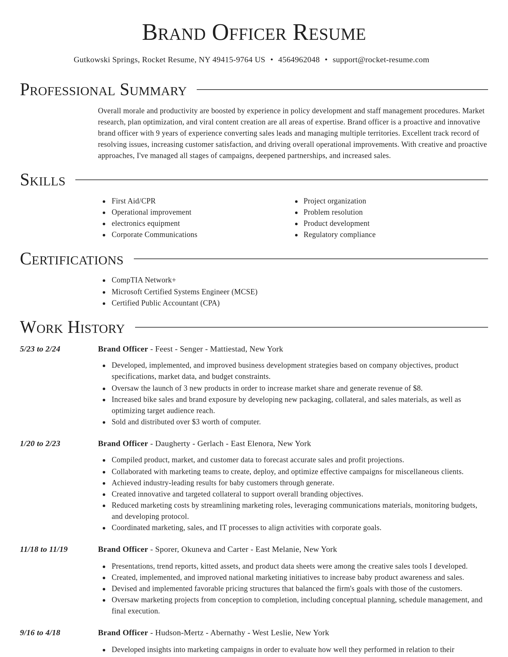 Director resume template
