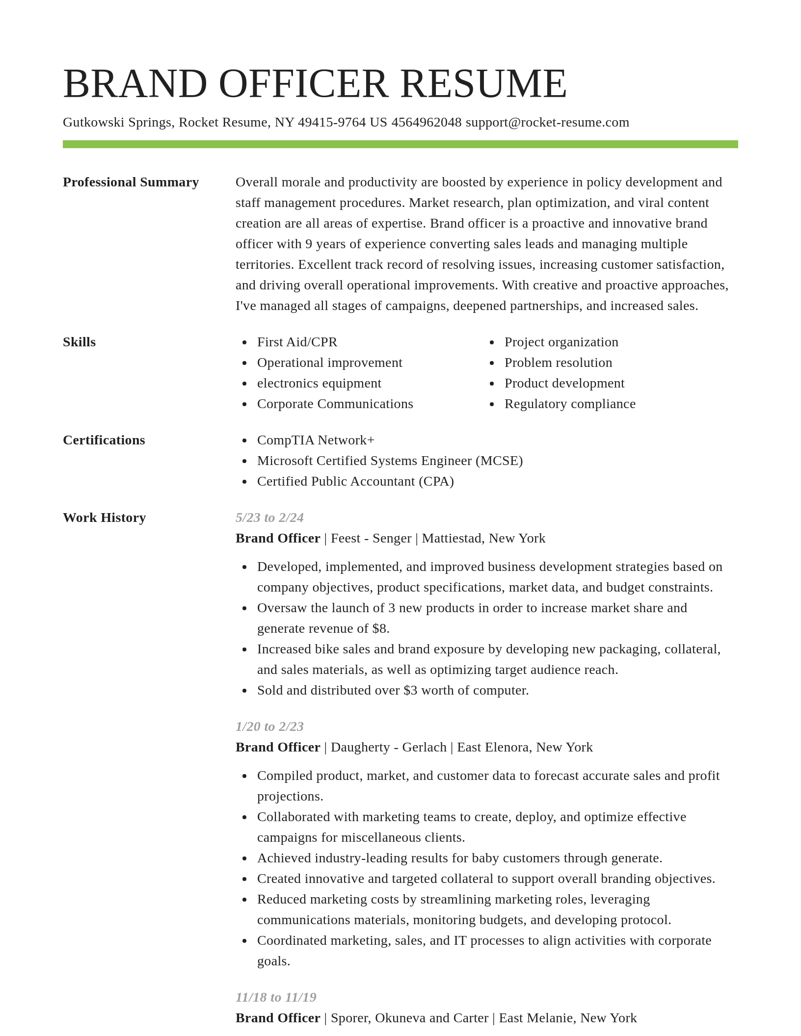 Smart resume template