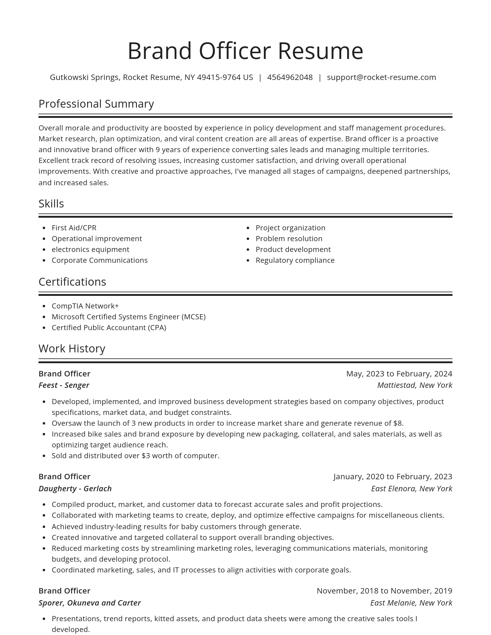 Spotlight resume template