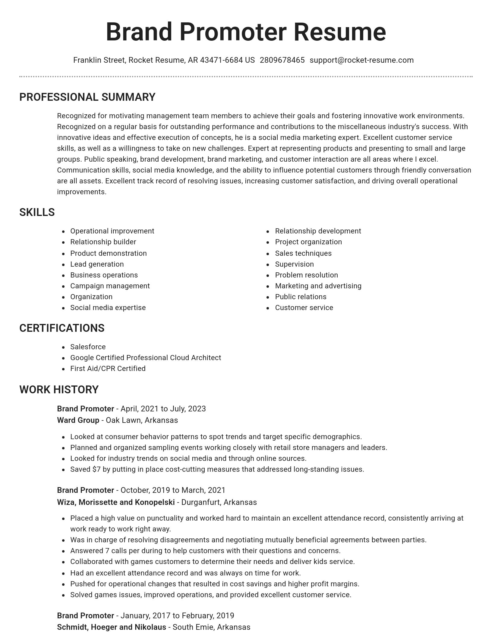 Brilliant resume template