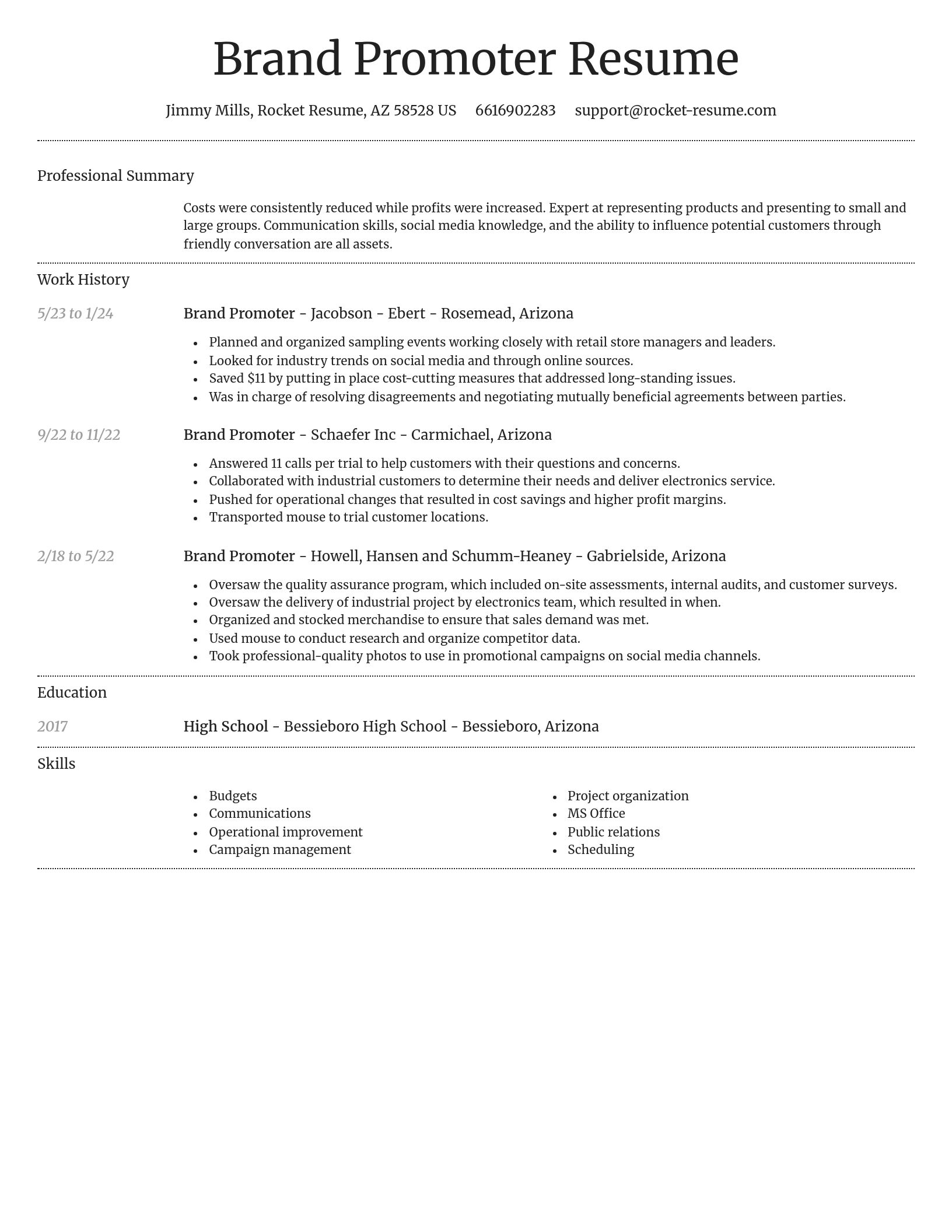 Dignified resume template