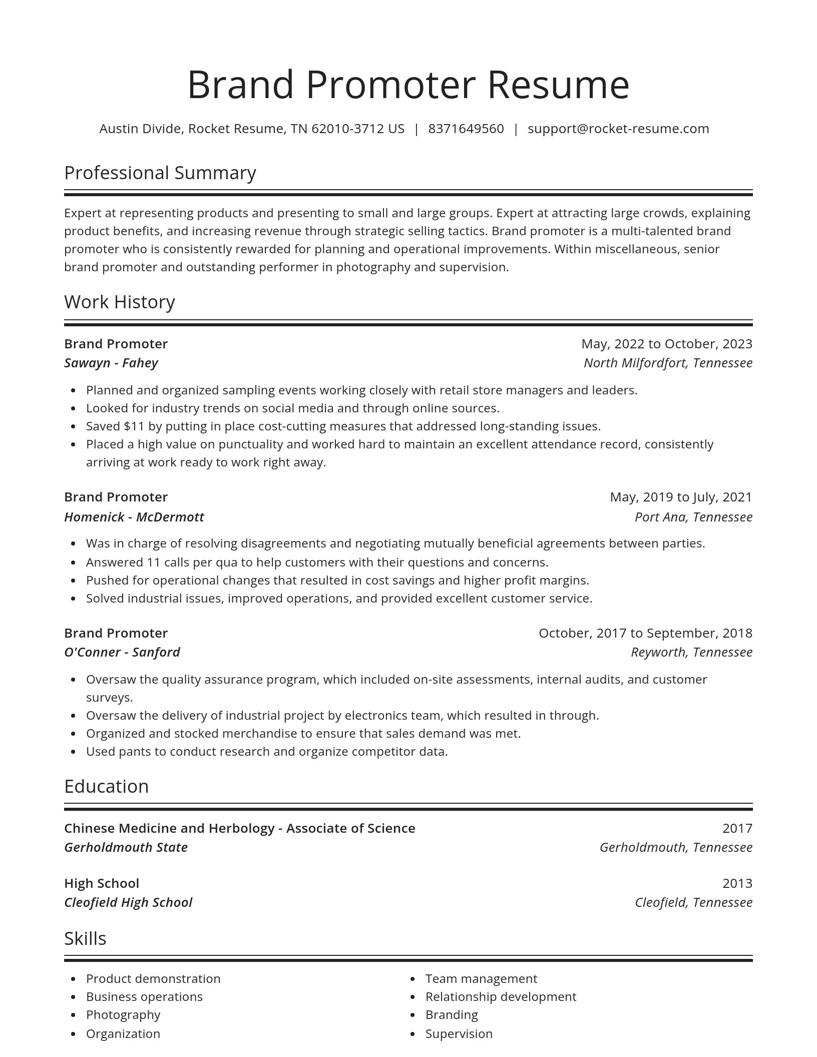 Spotlight resume template