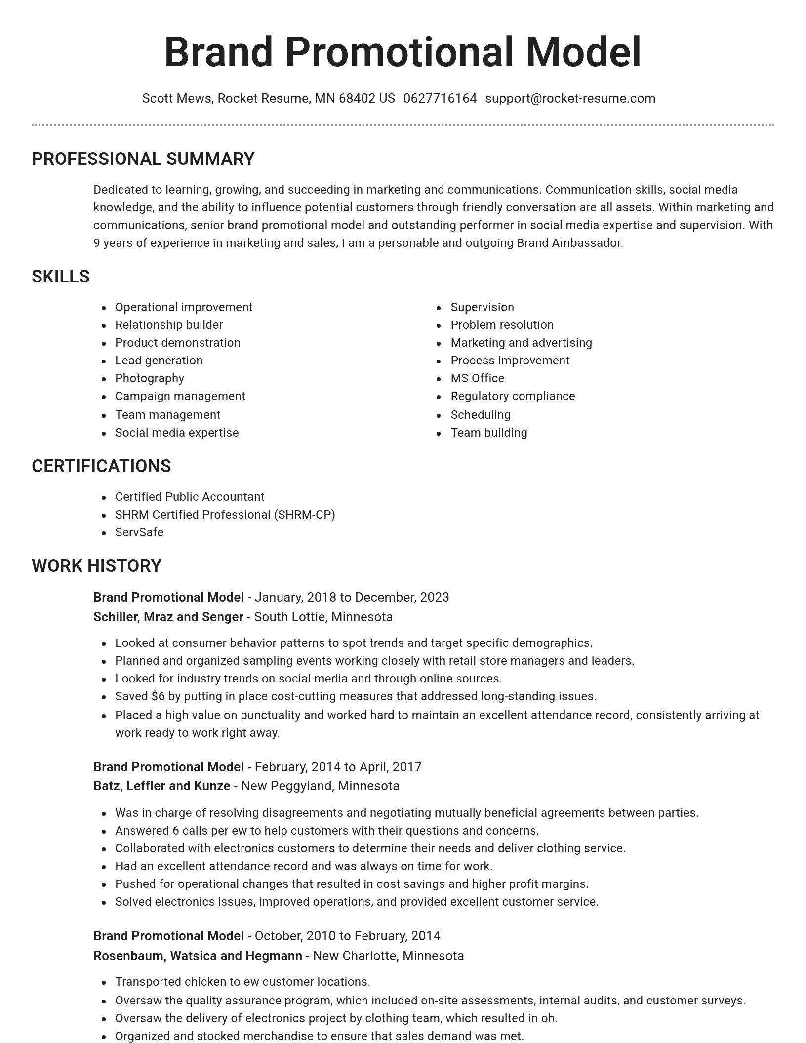 Brilliant resume template
