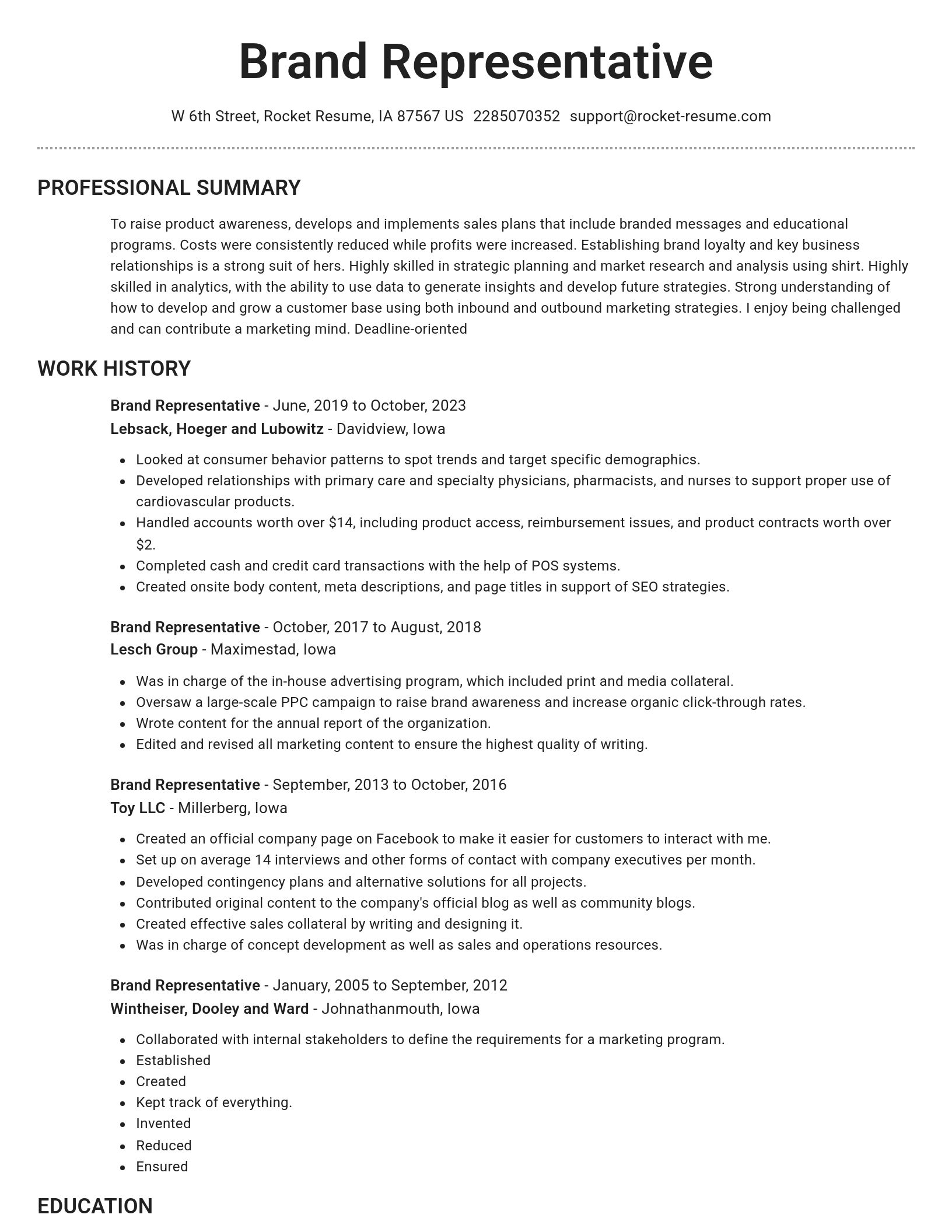 Brilliant resume template
