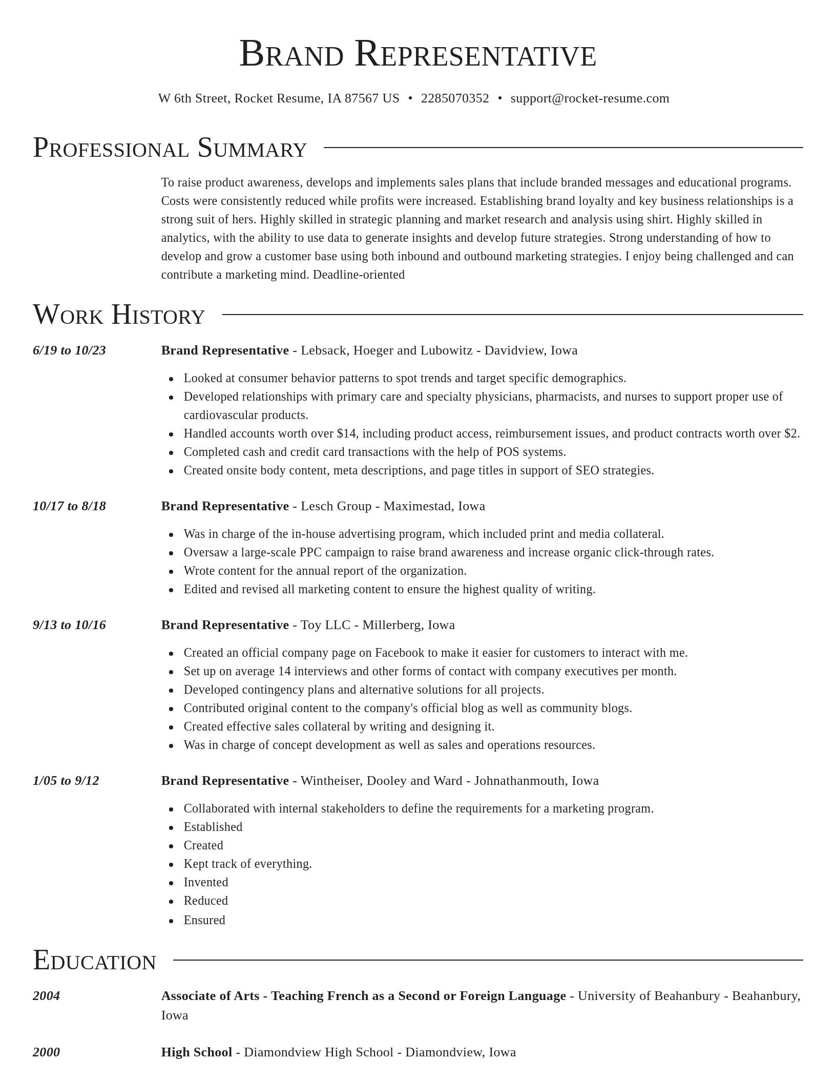 Director resume template