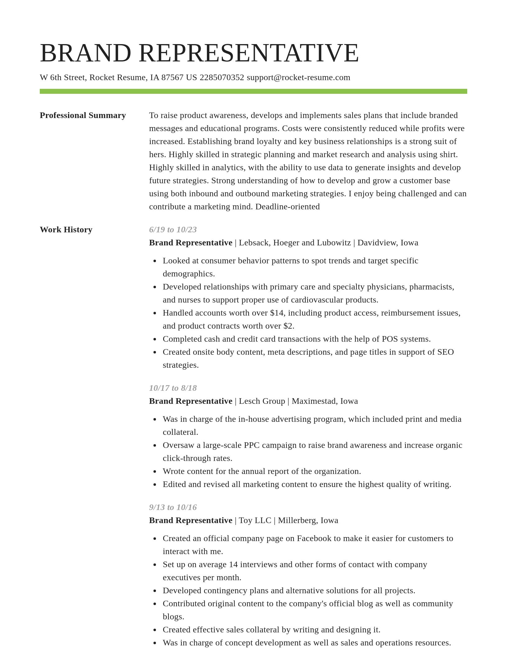 Smart resume template