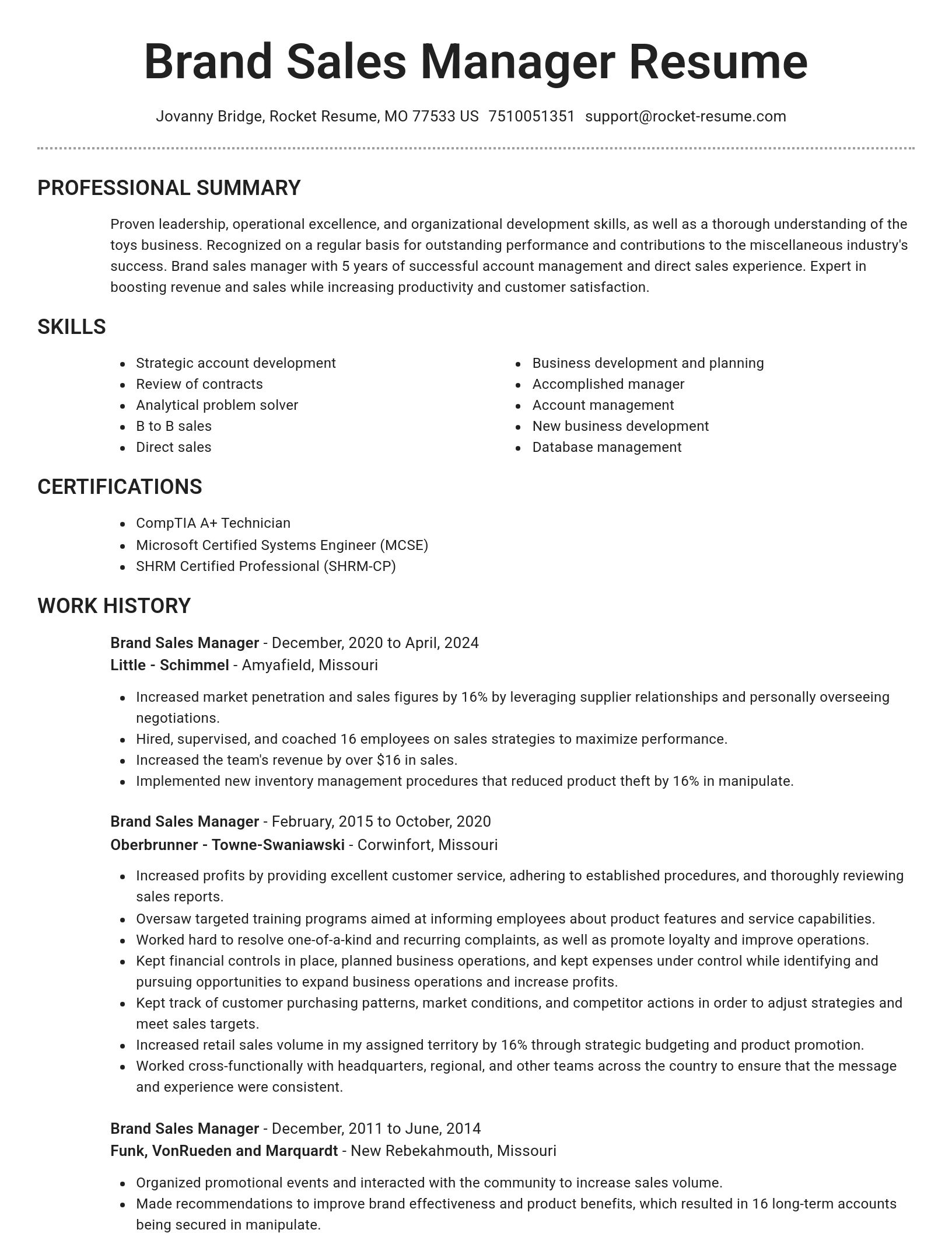 Brilliant resume template