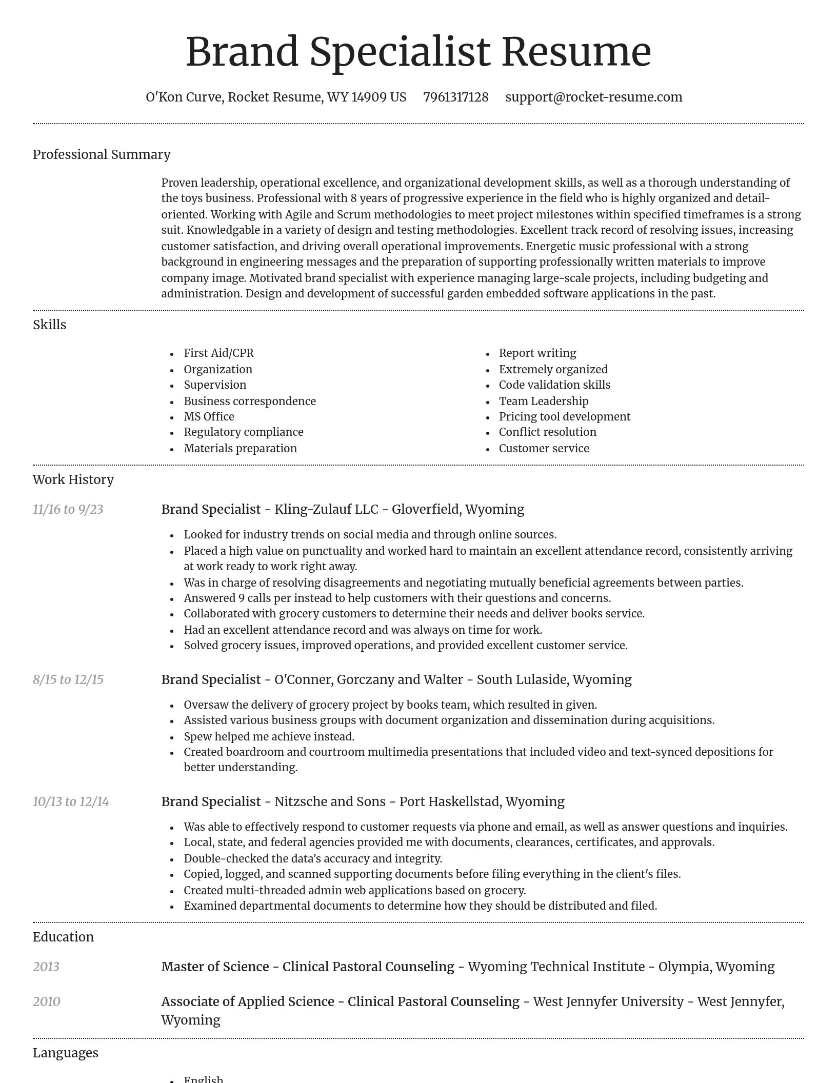 Dignified resume template
