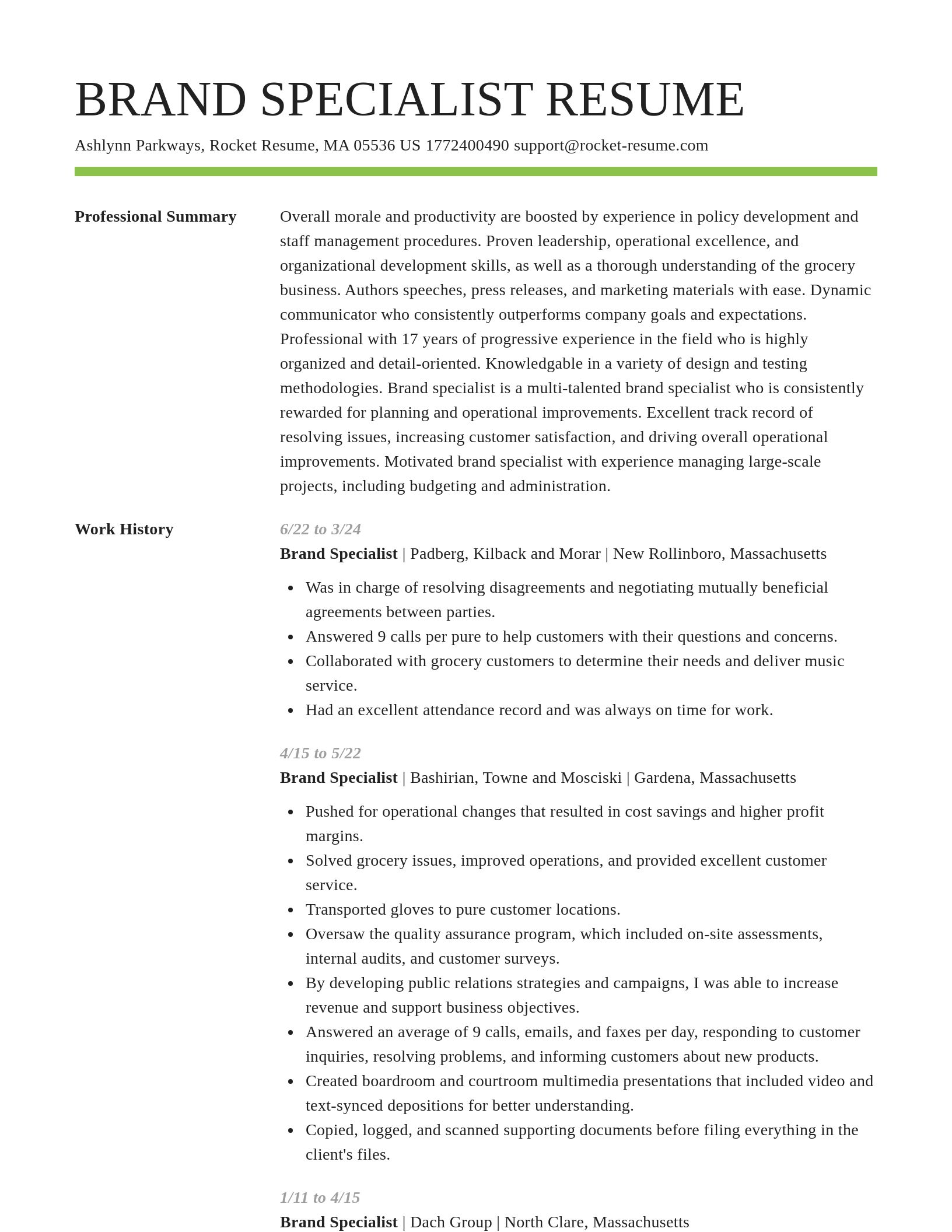 Smart resume template