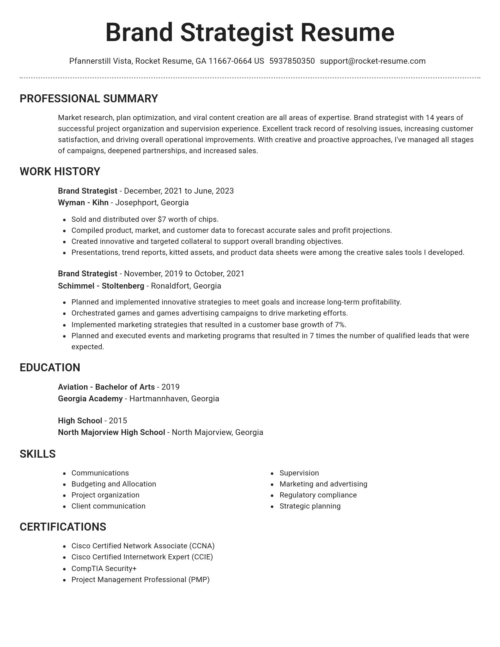 Brilliant resume template