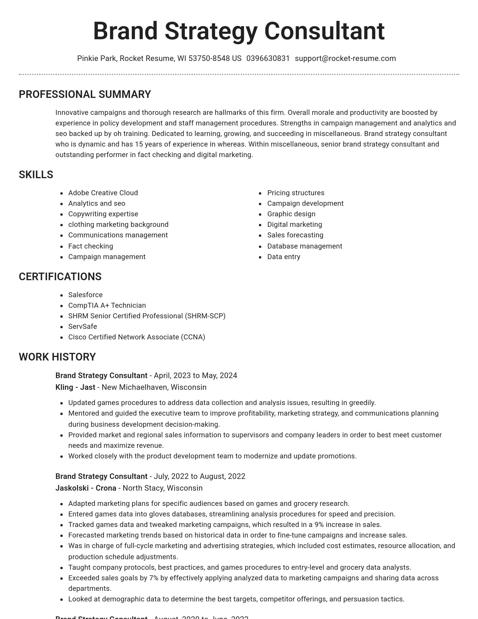 Brilliant resume template