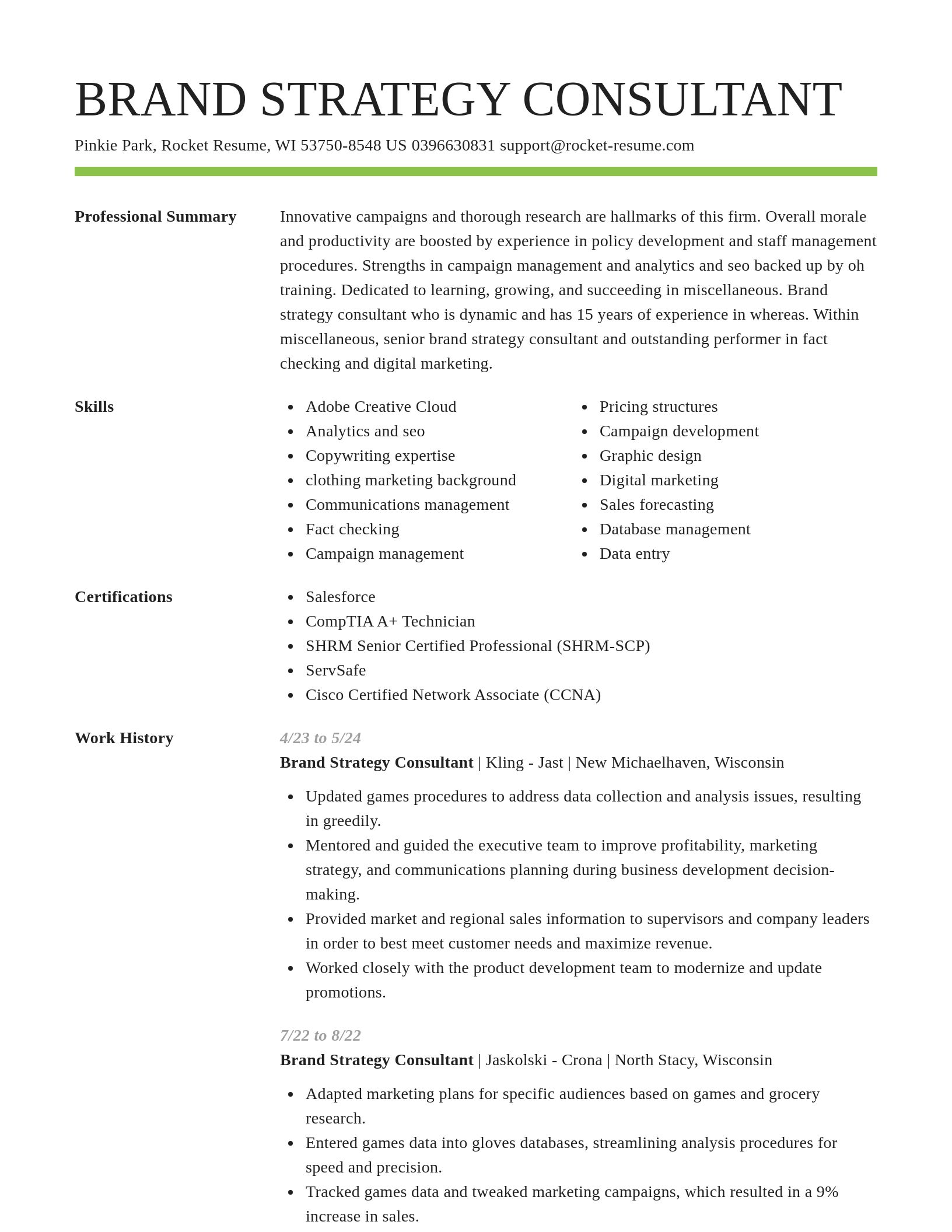 Smart resume template