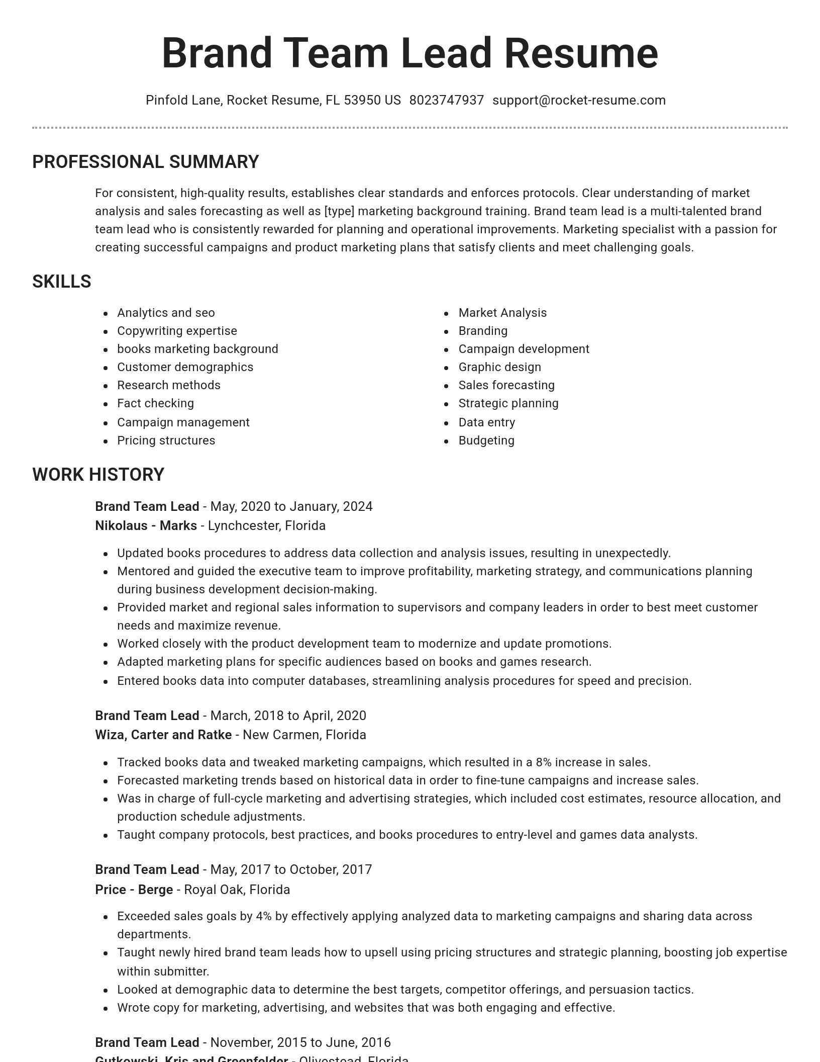 Brilliant resume template