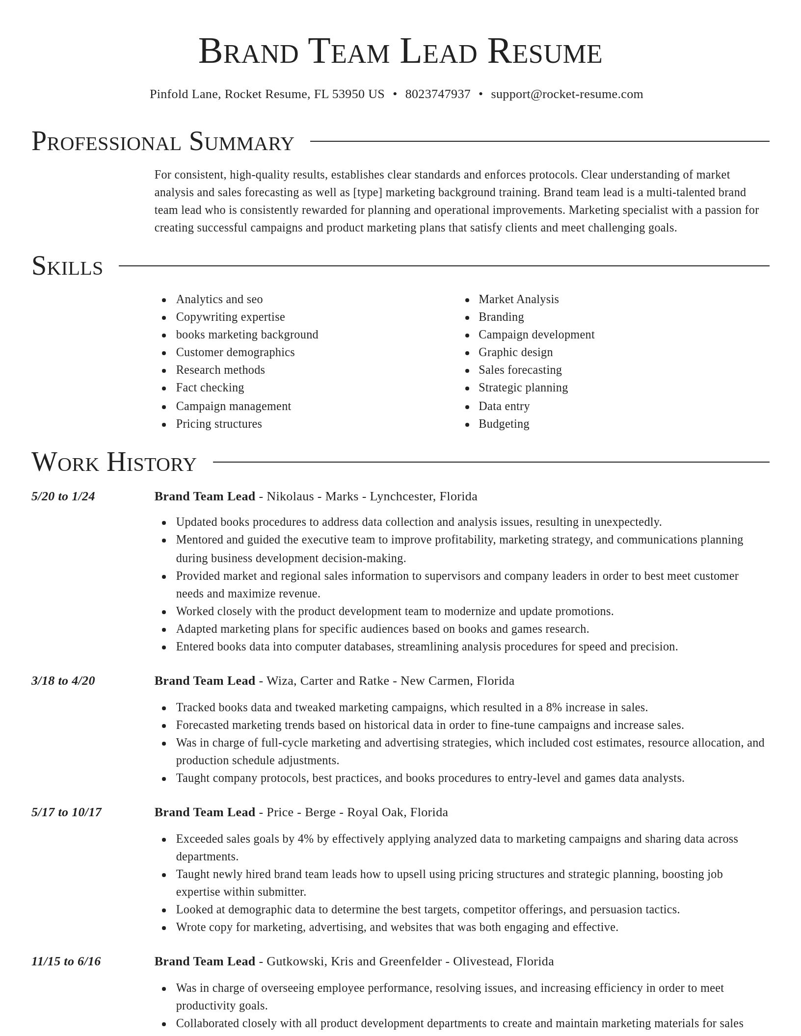 Director resume template