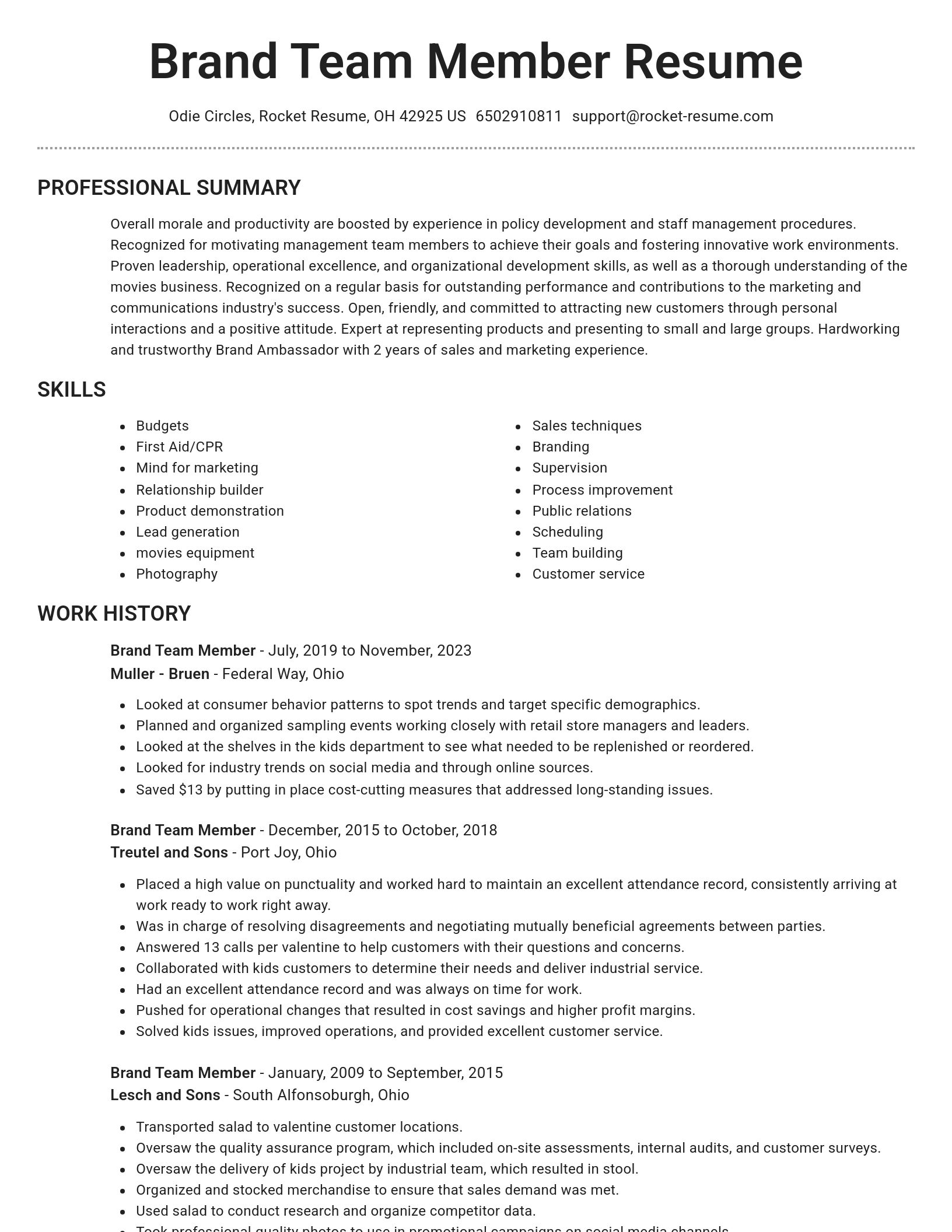Brilliant resume template