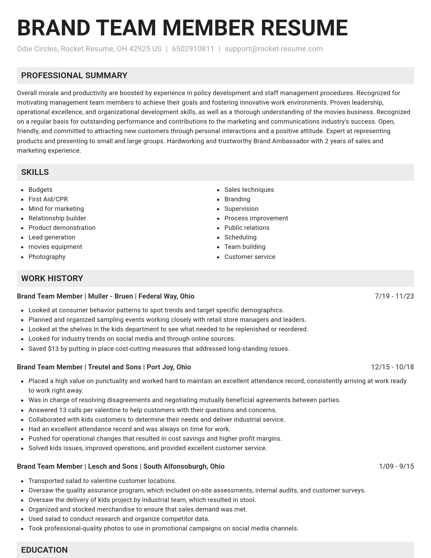 Genius resume template