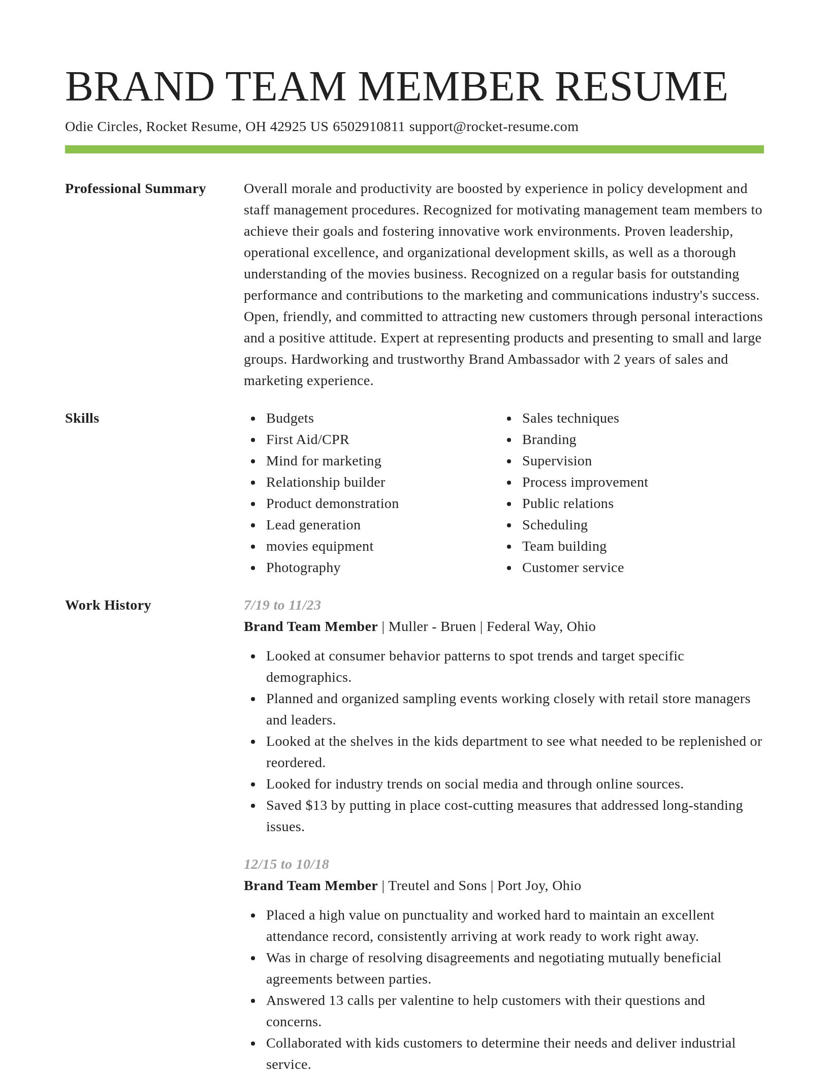 Smart resume template