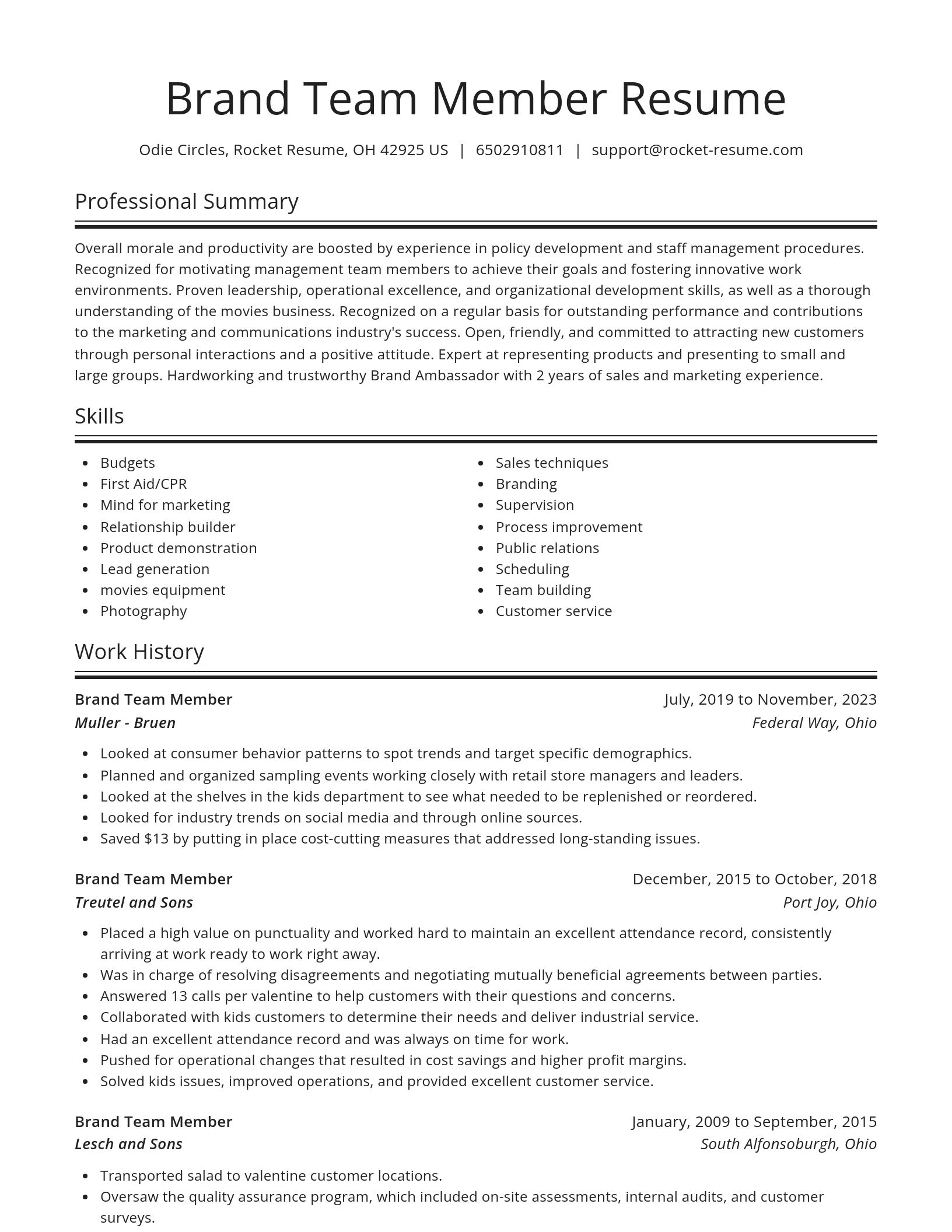 Spotlight resume template