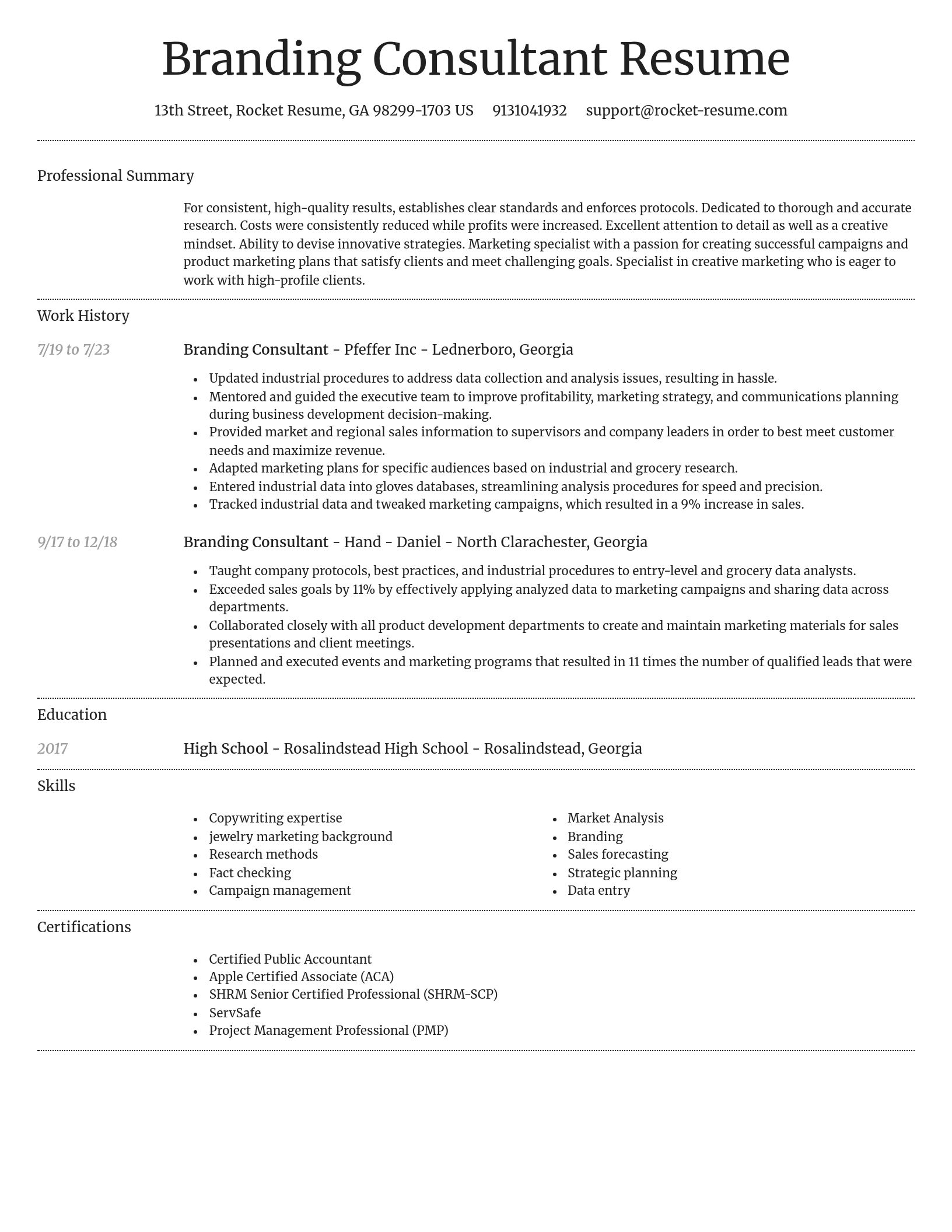Dignified resume template