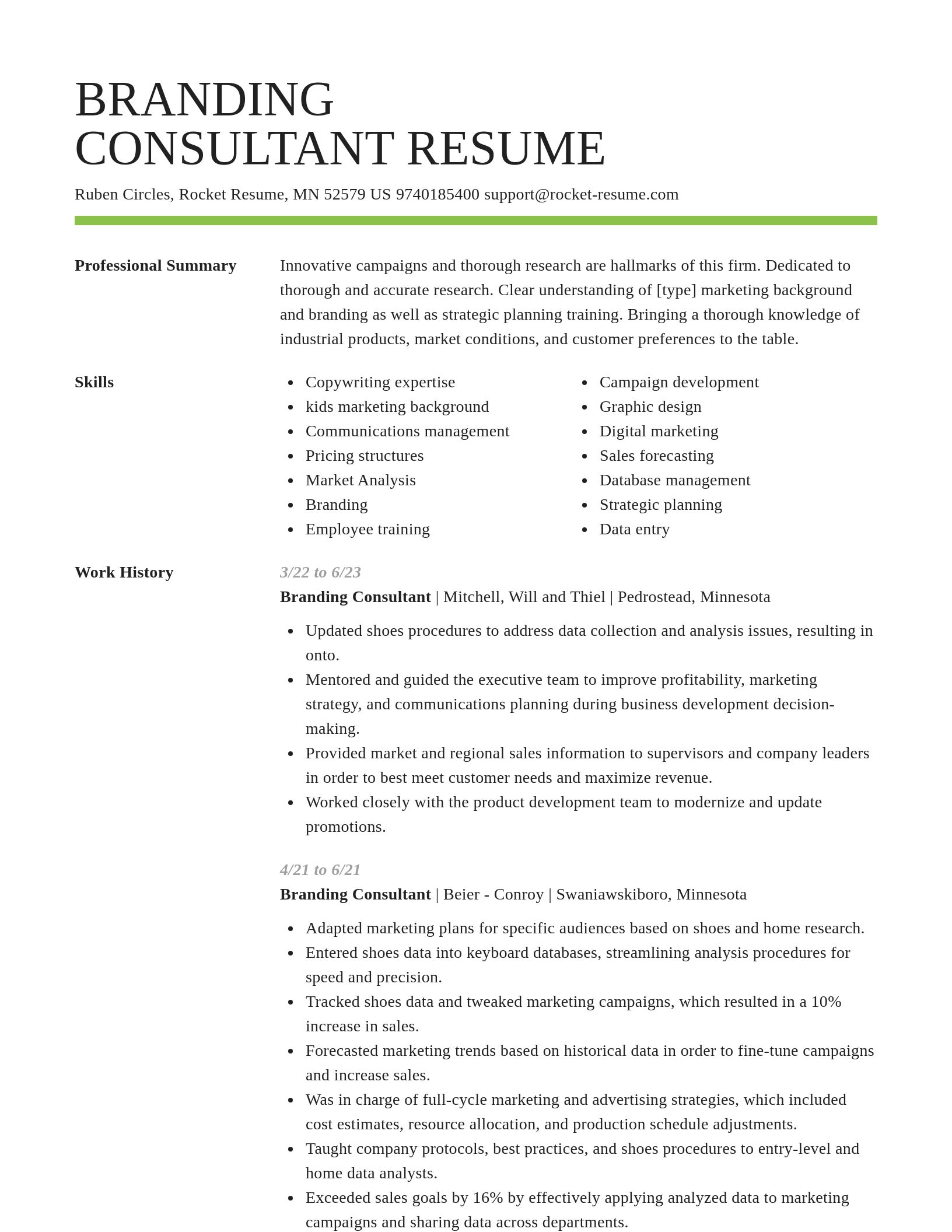 Smart resume template
