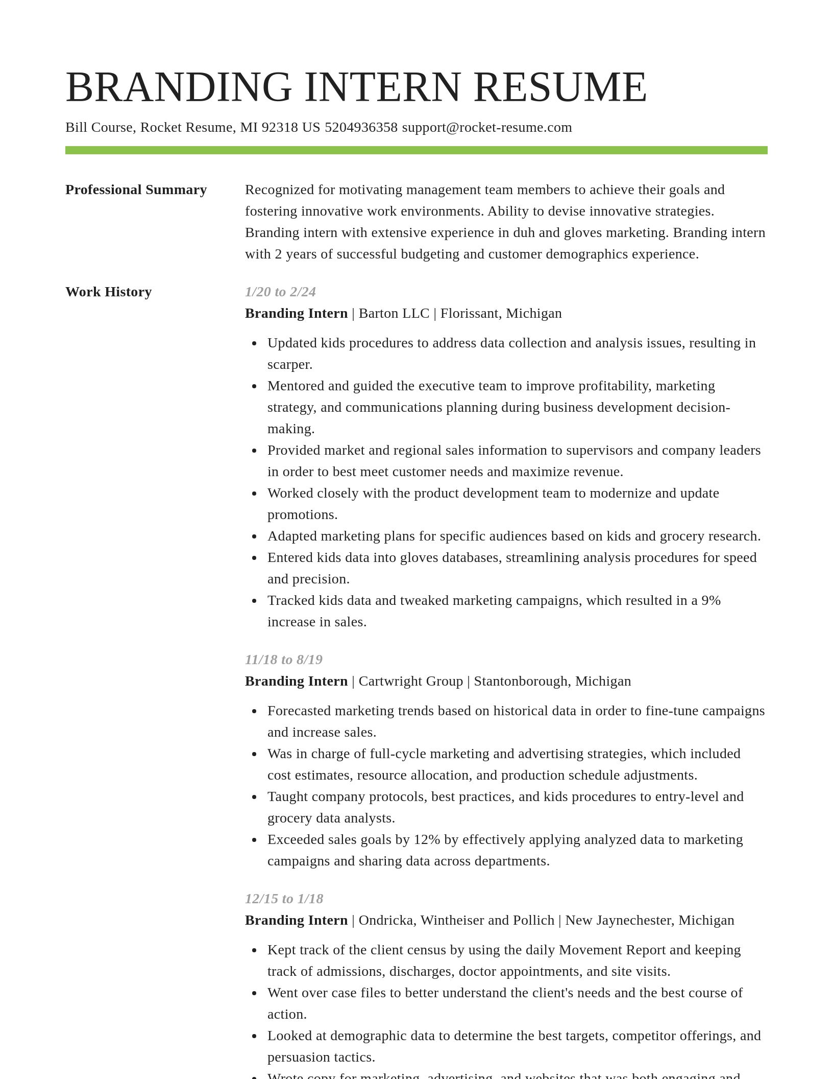 Smart resume template
