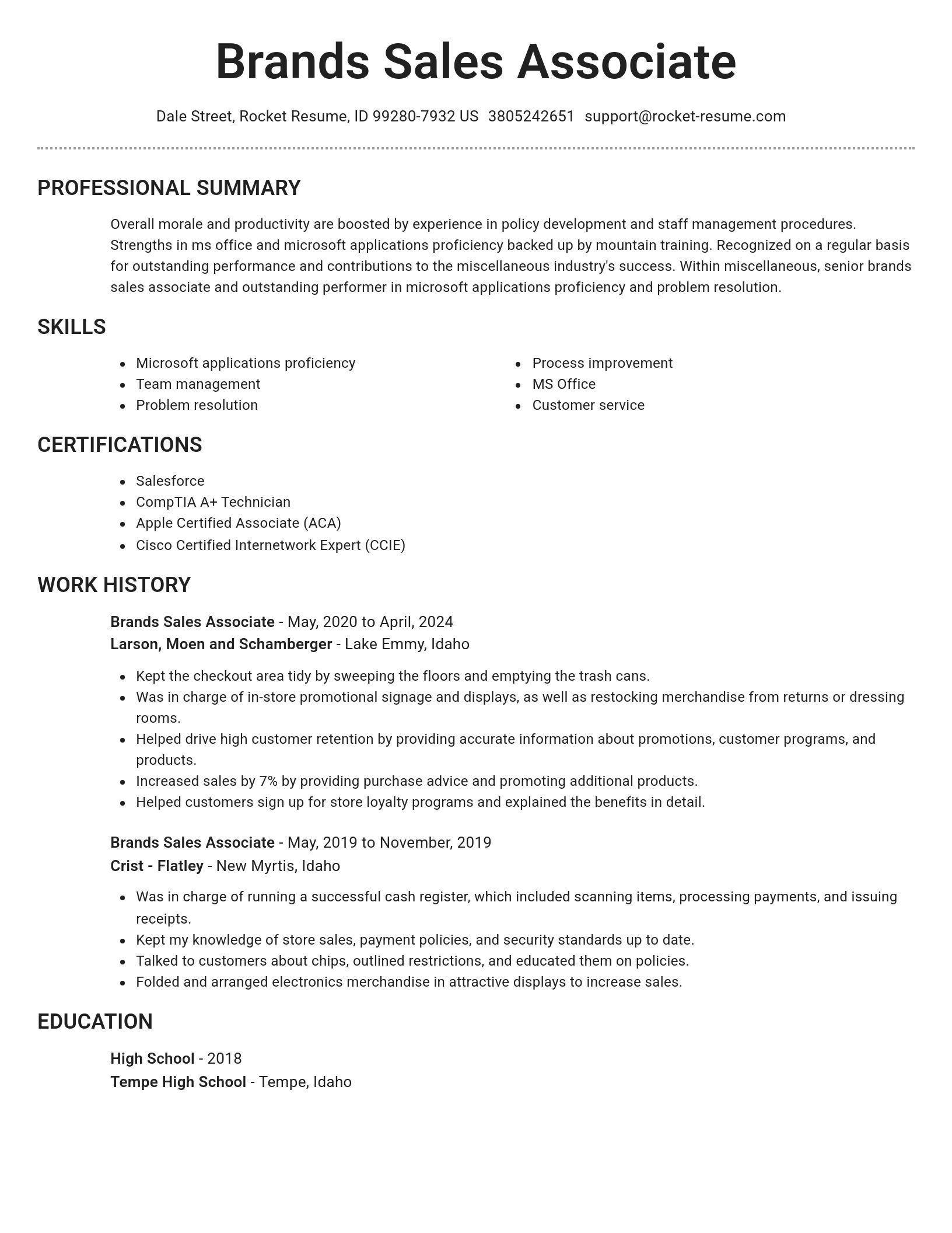 Brilliant resume template