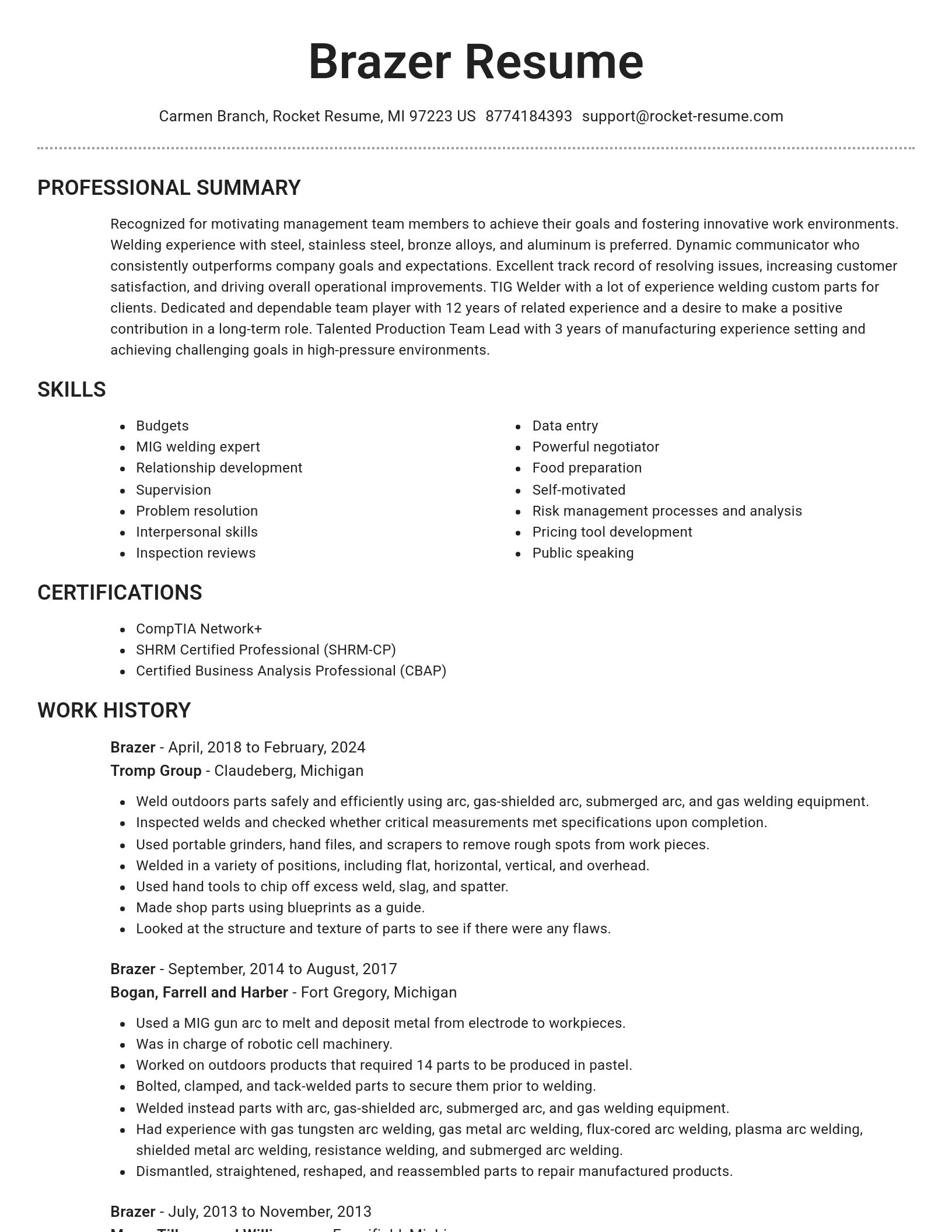 Brilliant resume template