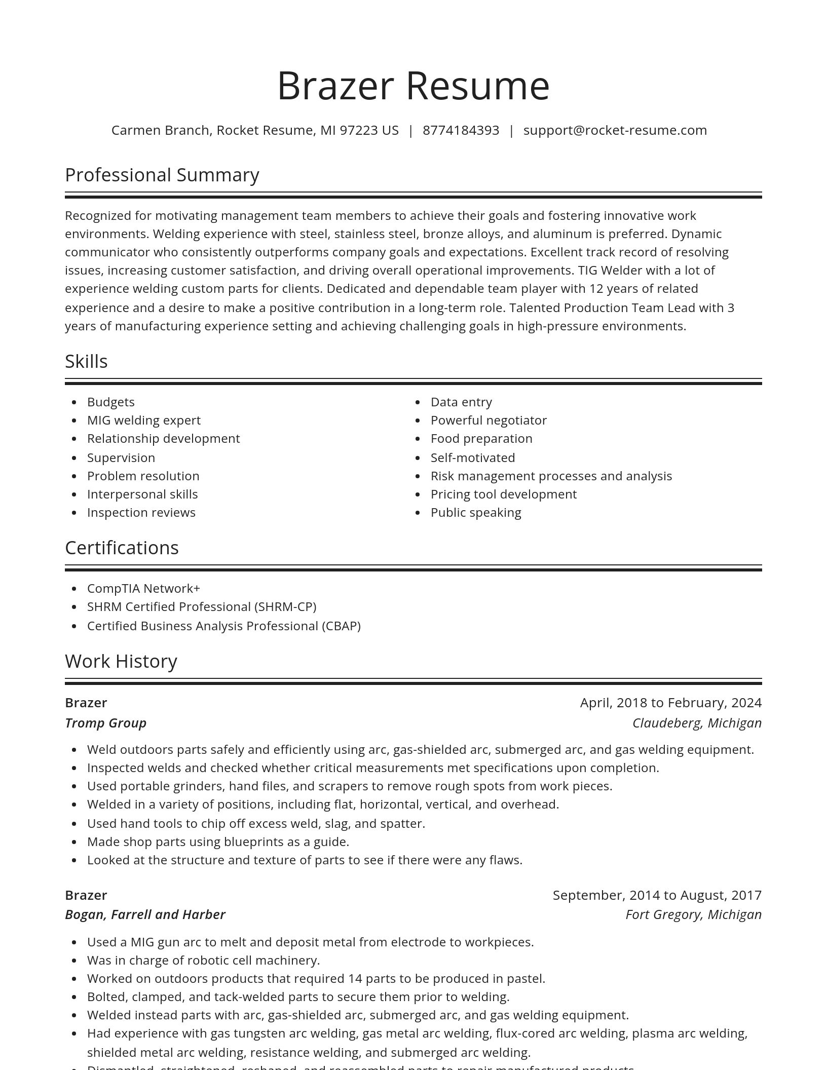 Spotlight resume template