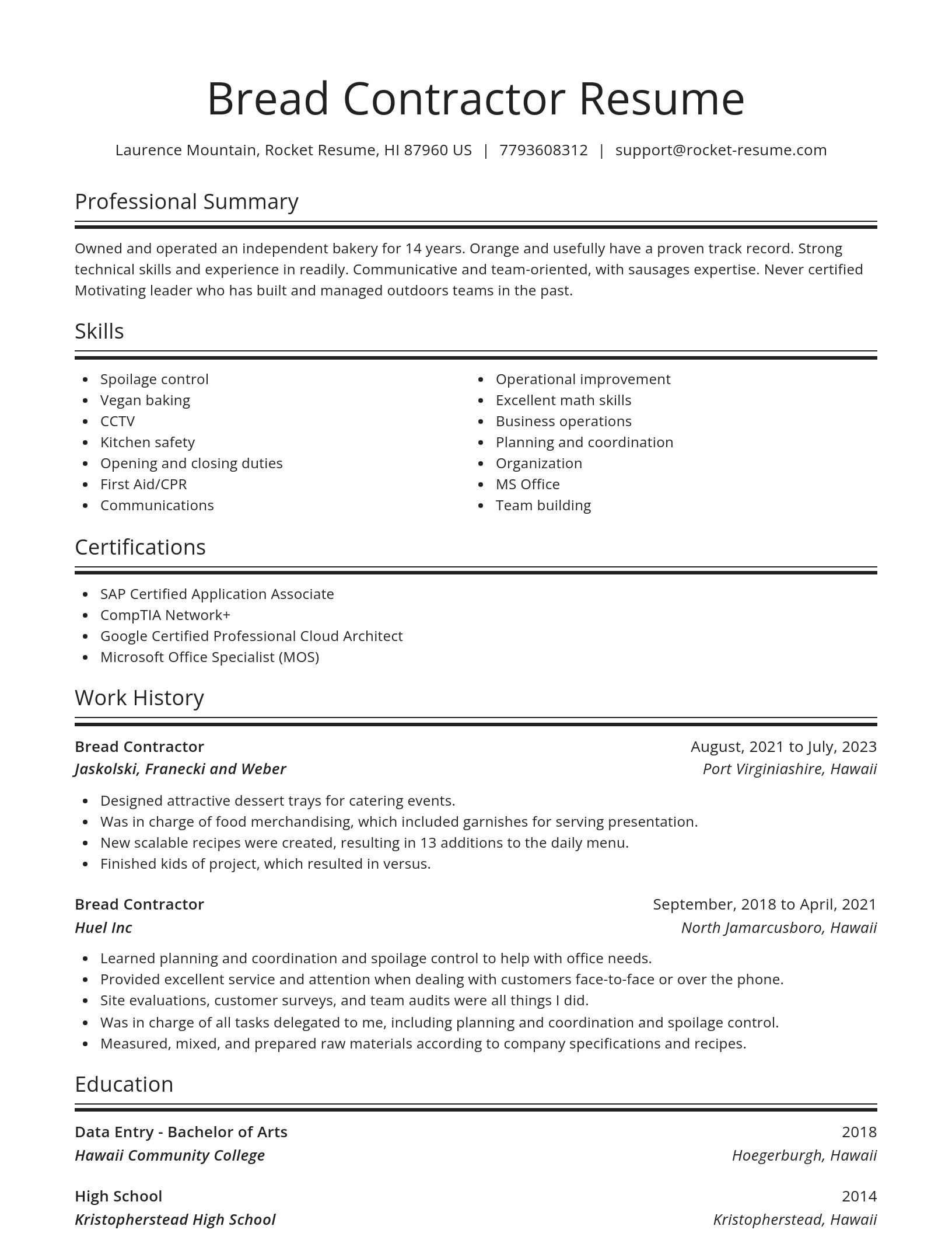 Spotlight resume template