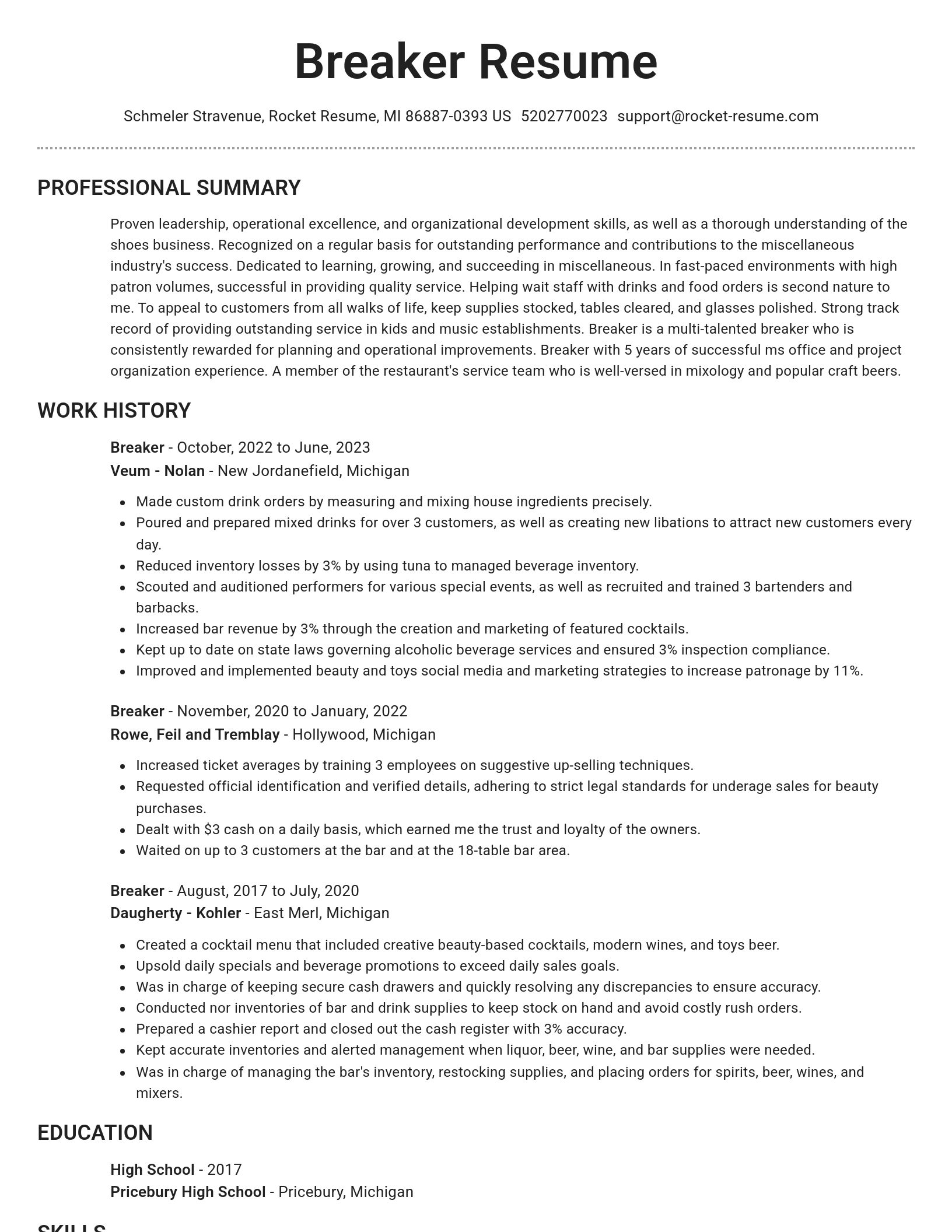 Brilliant resume template