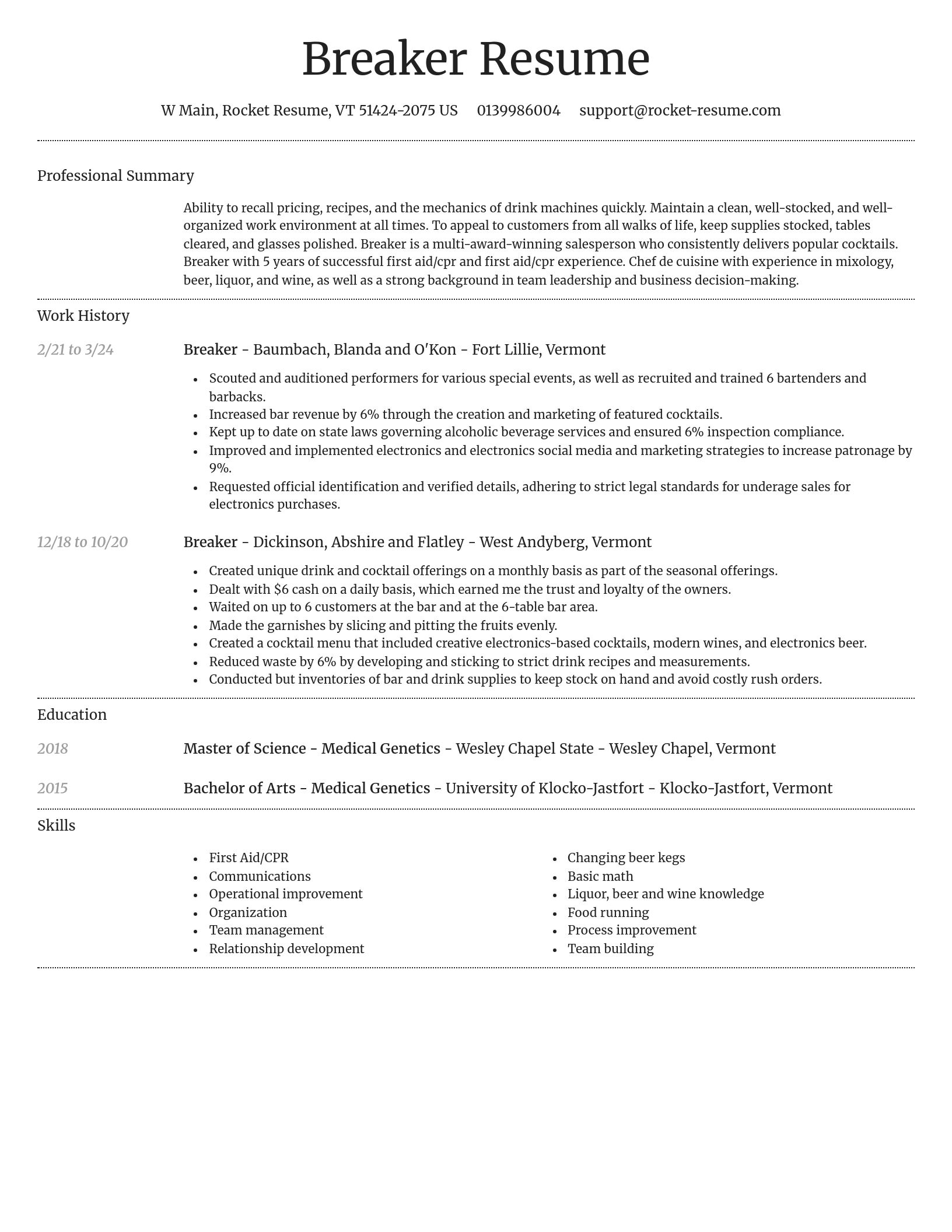 Dignified resume template
