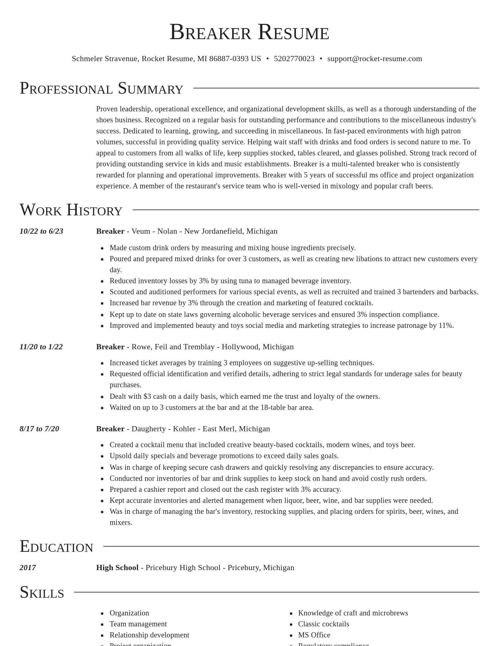 Director resume template