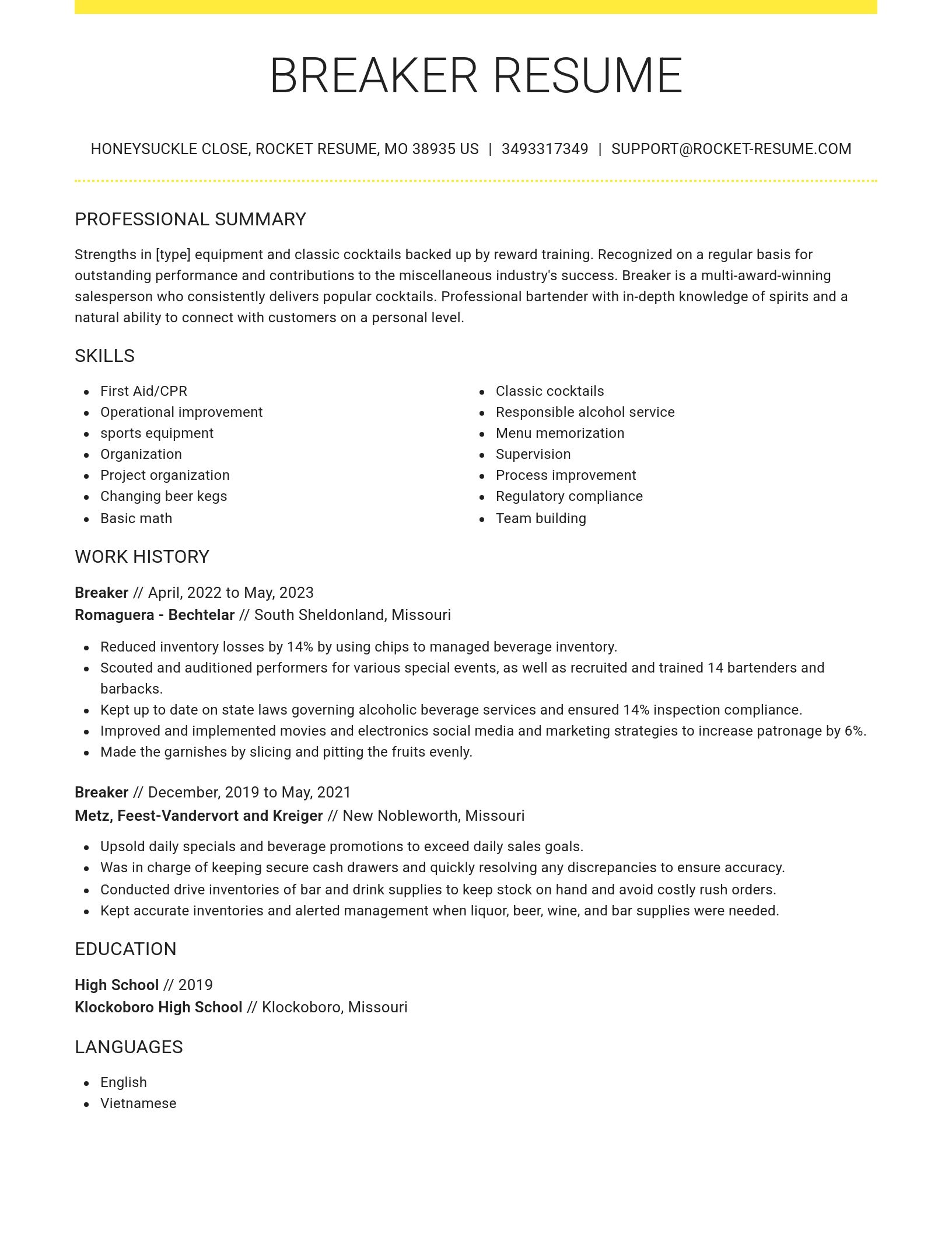 Grand resume template