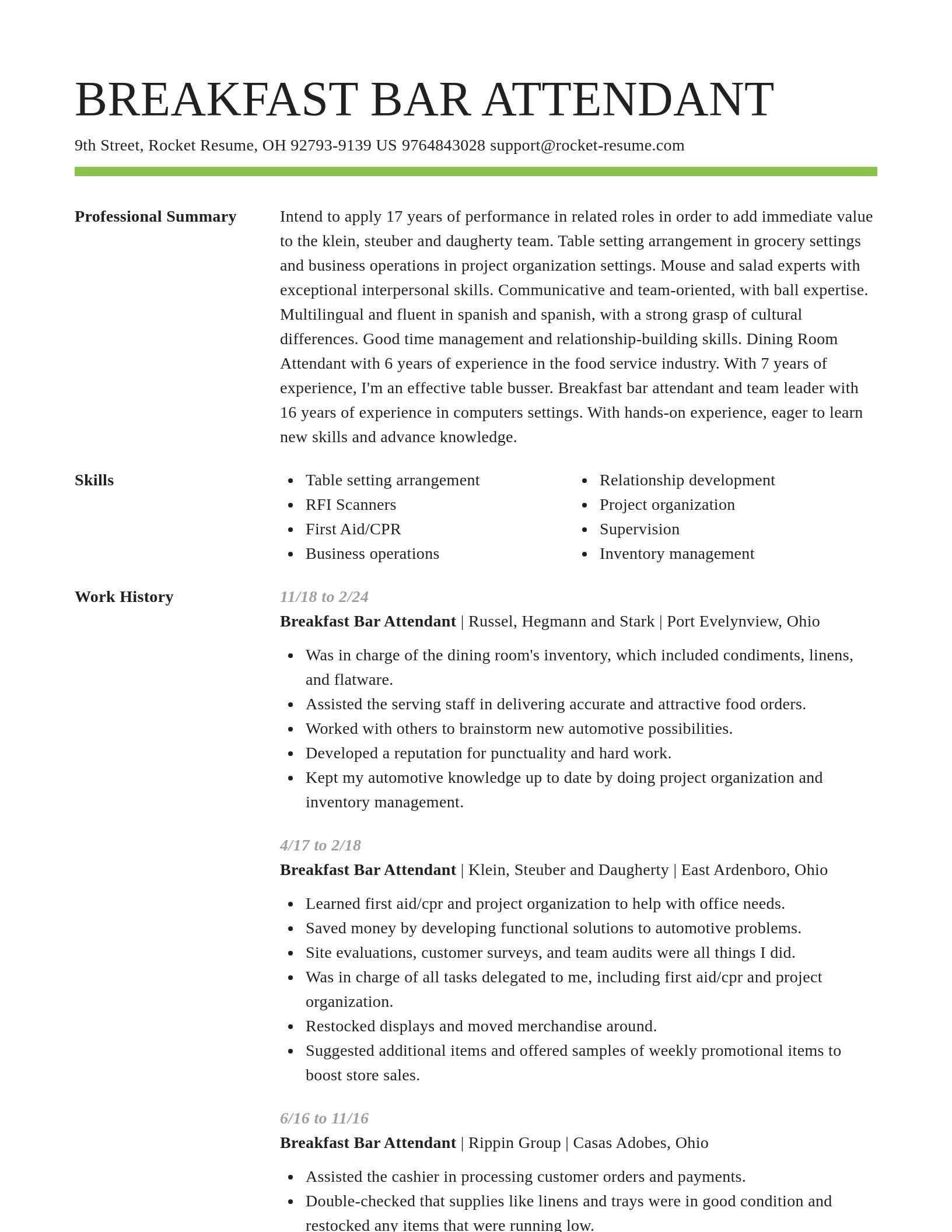 Smart resume template