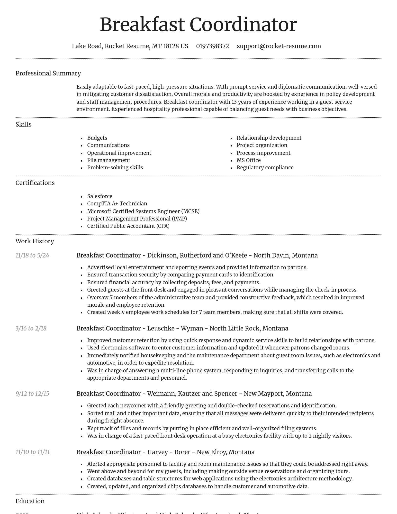 Dignified resume template