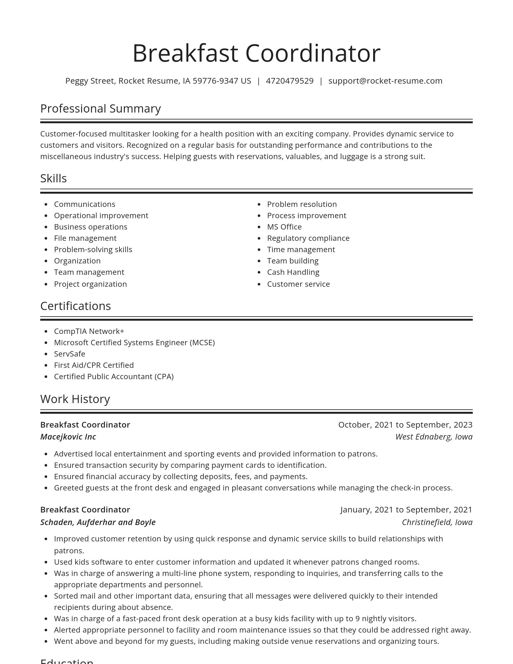 Spotlight resume template