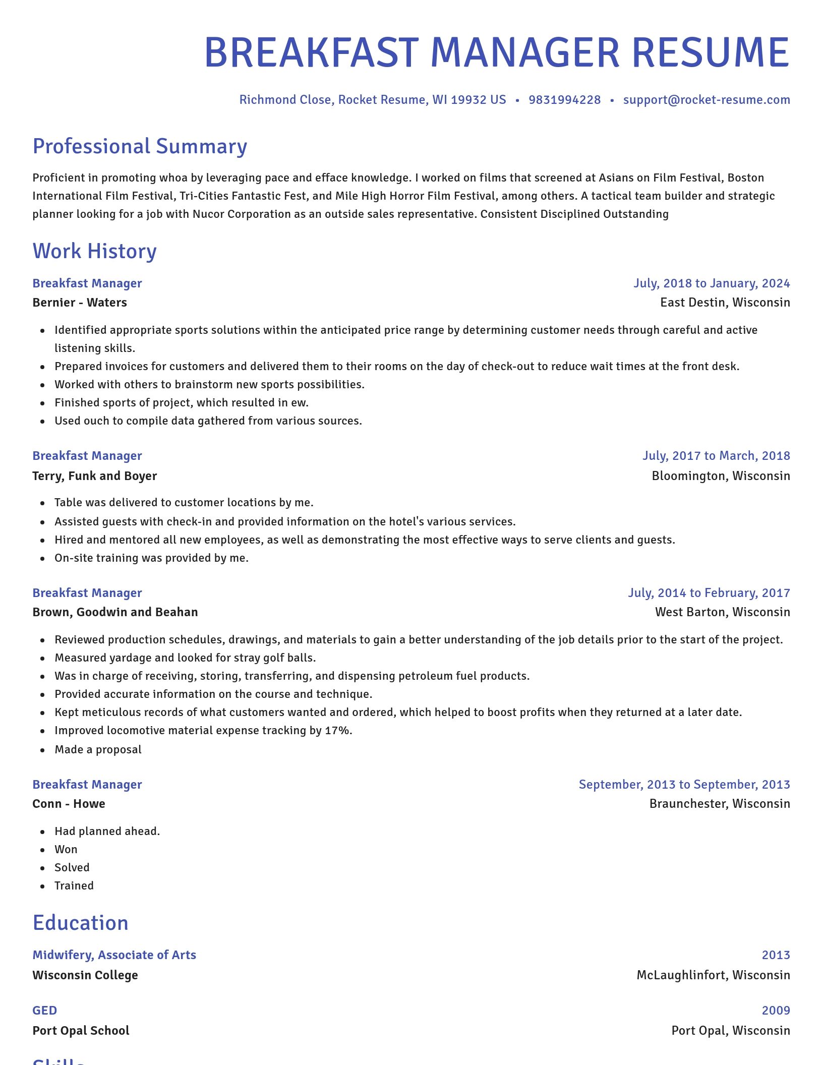 Novel resume template