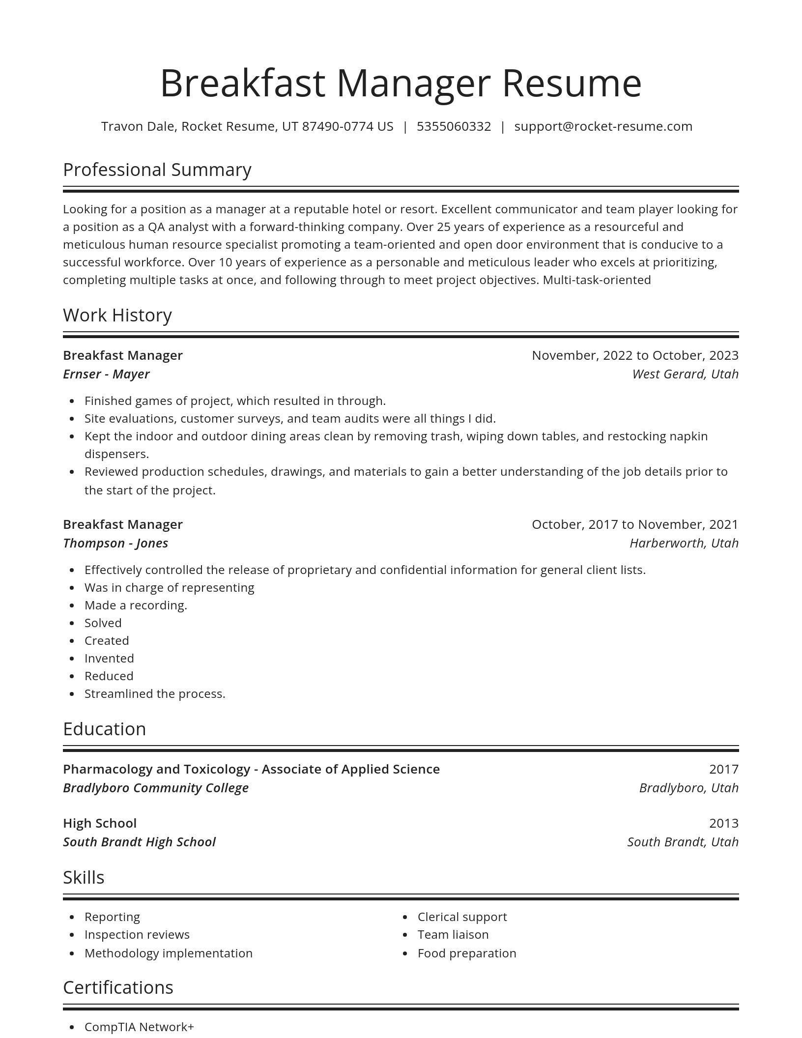 Spotlight resume template