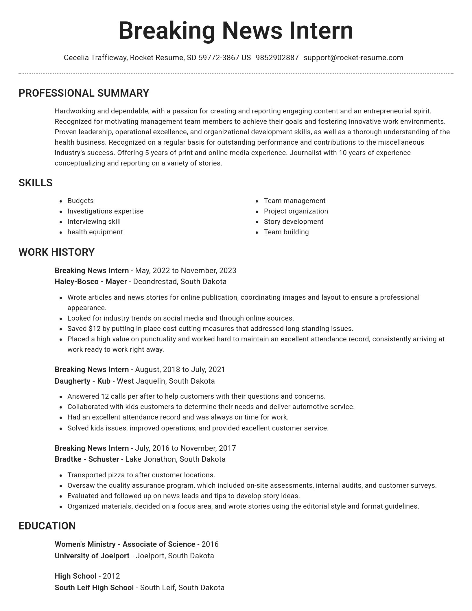 Brilliant resume template