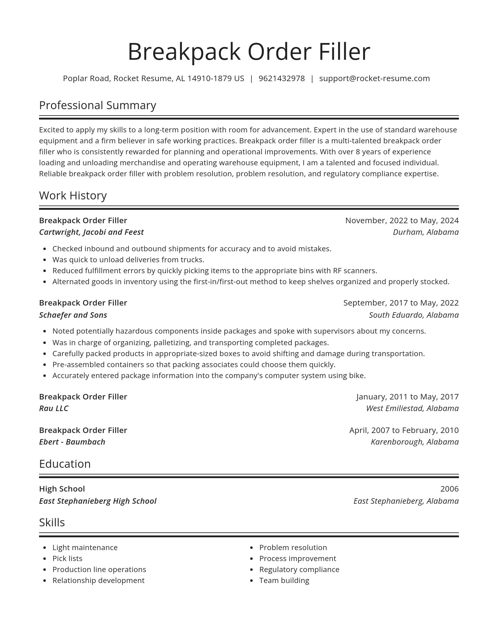 Spotlight resume template