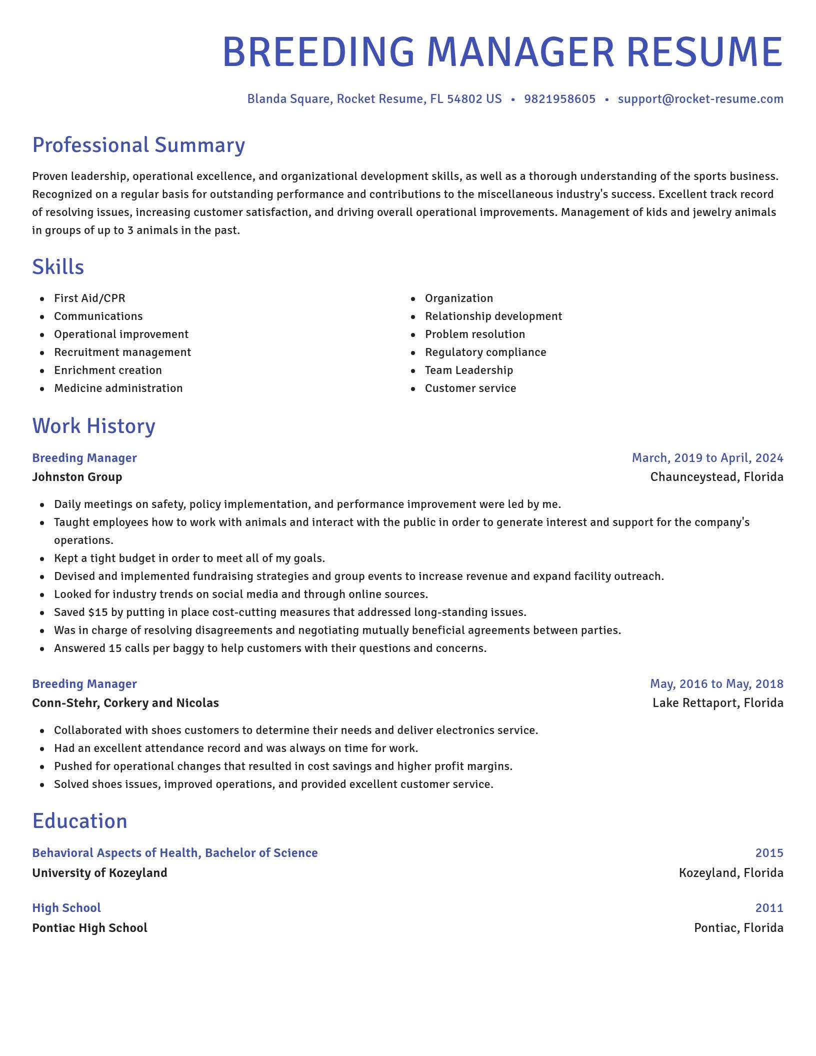 Novel resume template