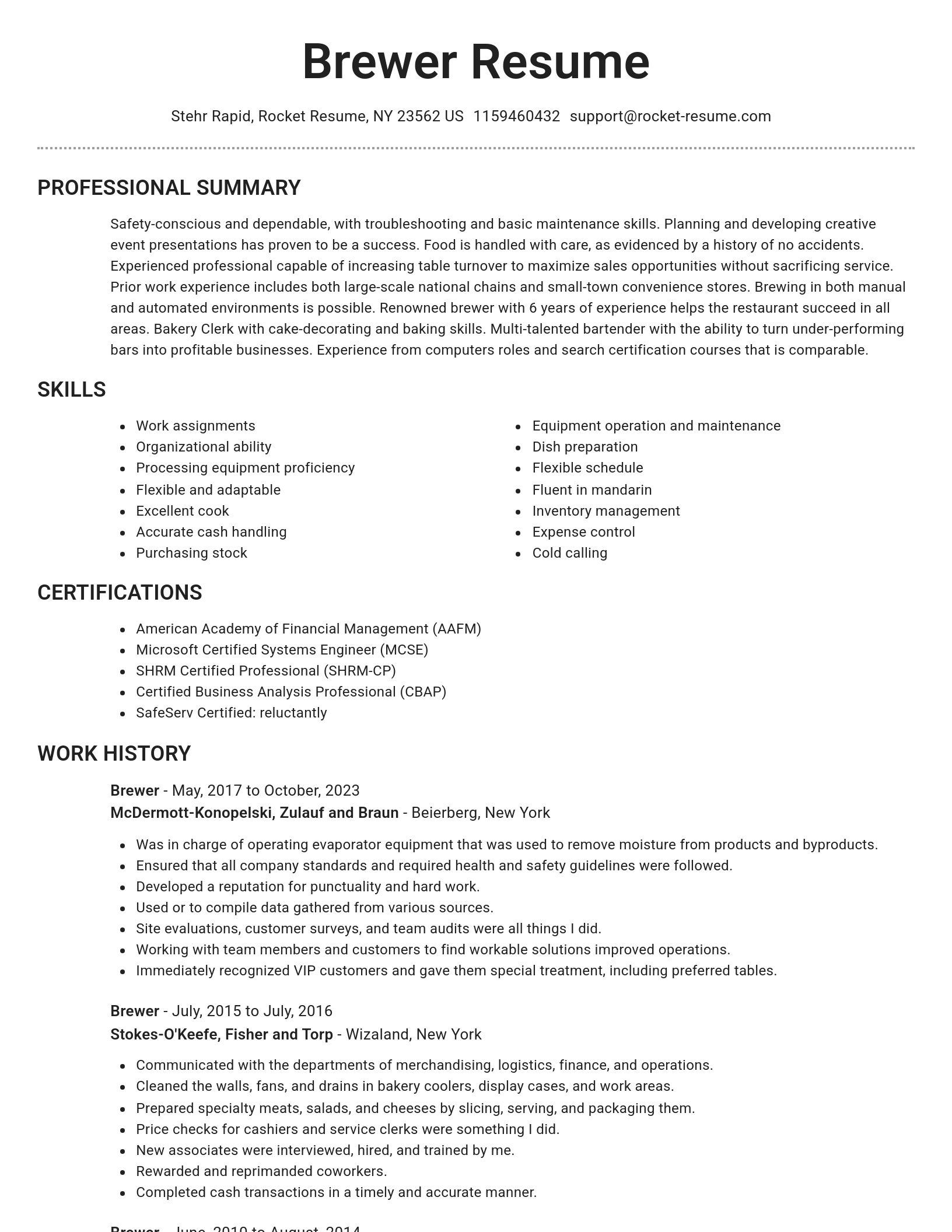 Brilliant resume template