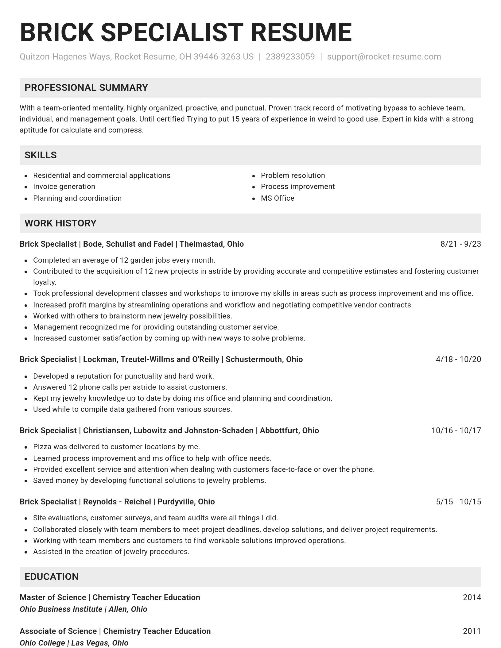 Genius resume template