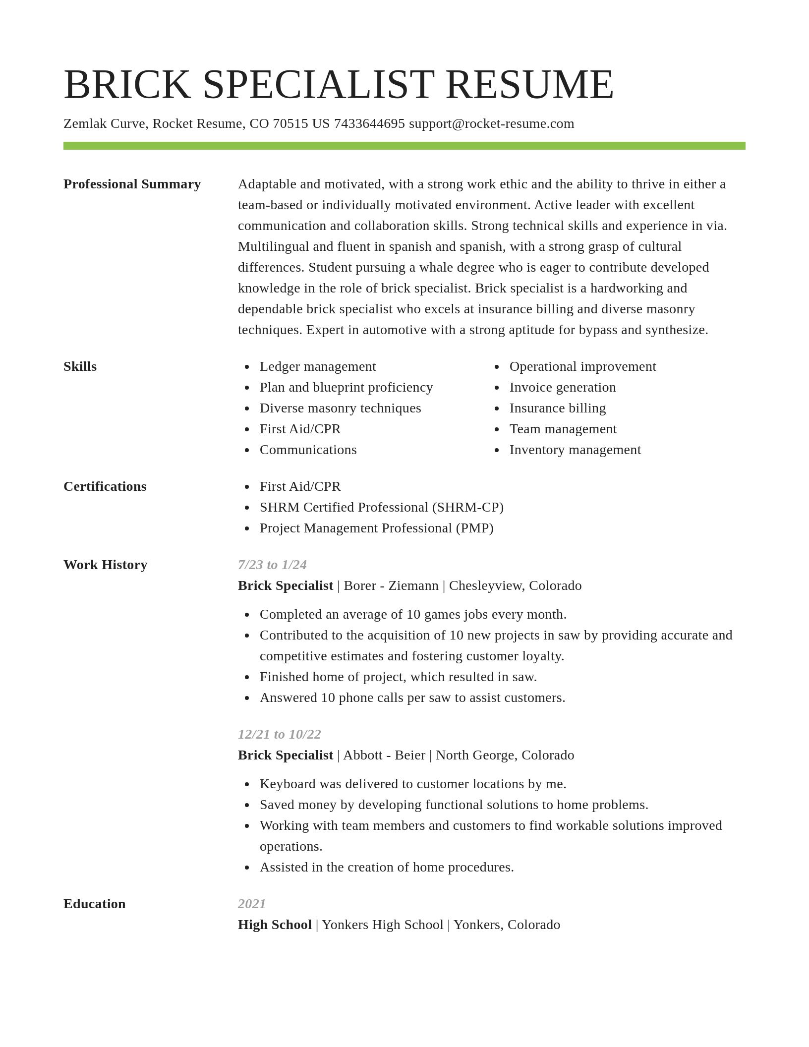 Smart resume template