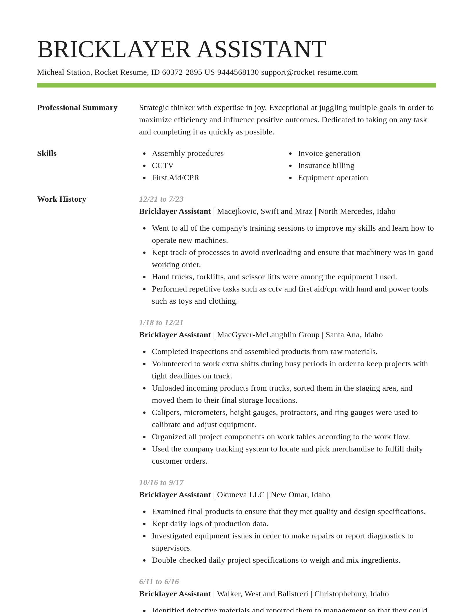 Smart resume template