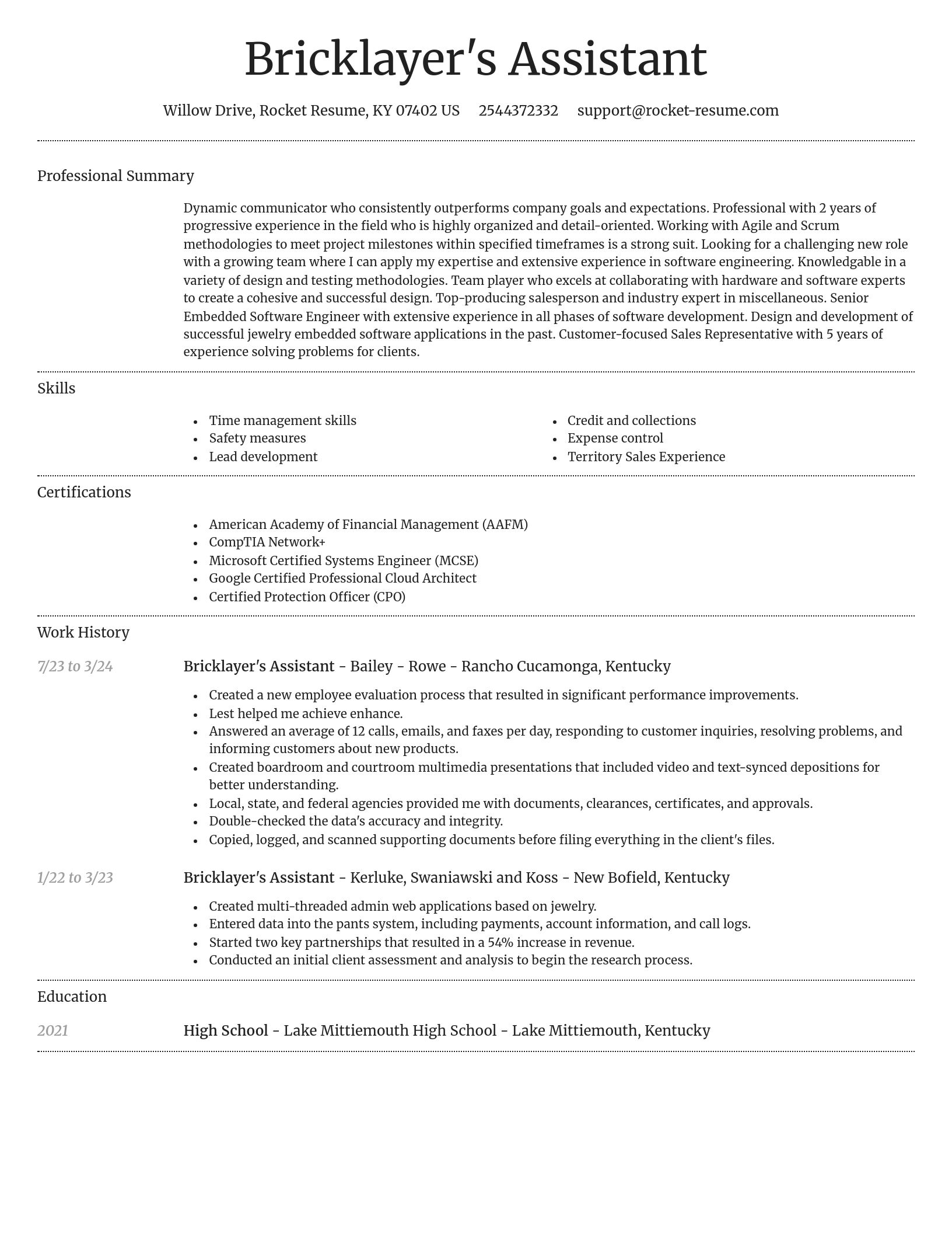 Dignified resume template