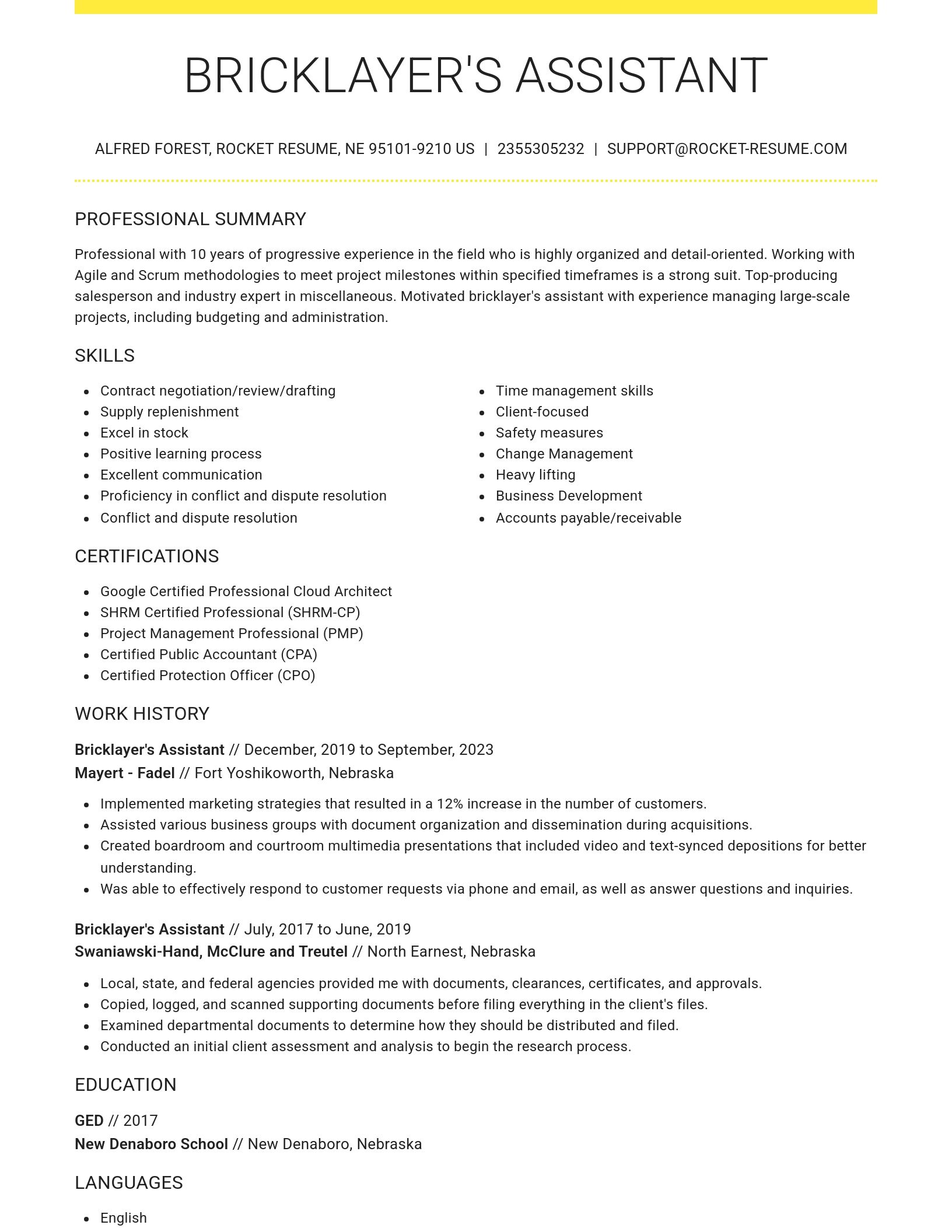 Grand resume template